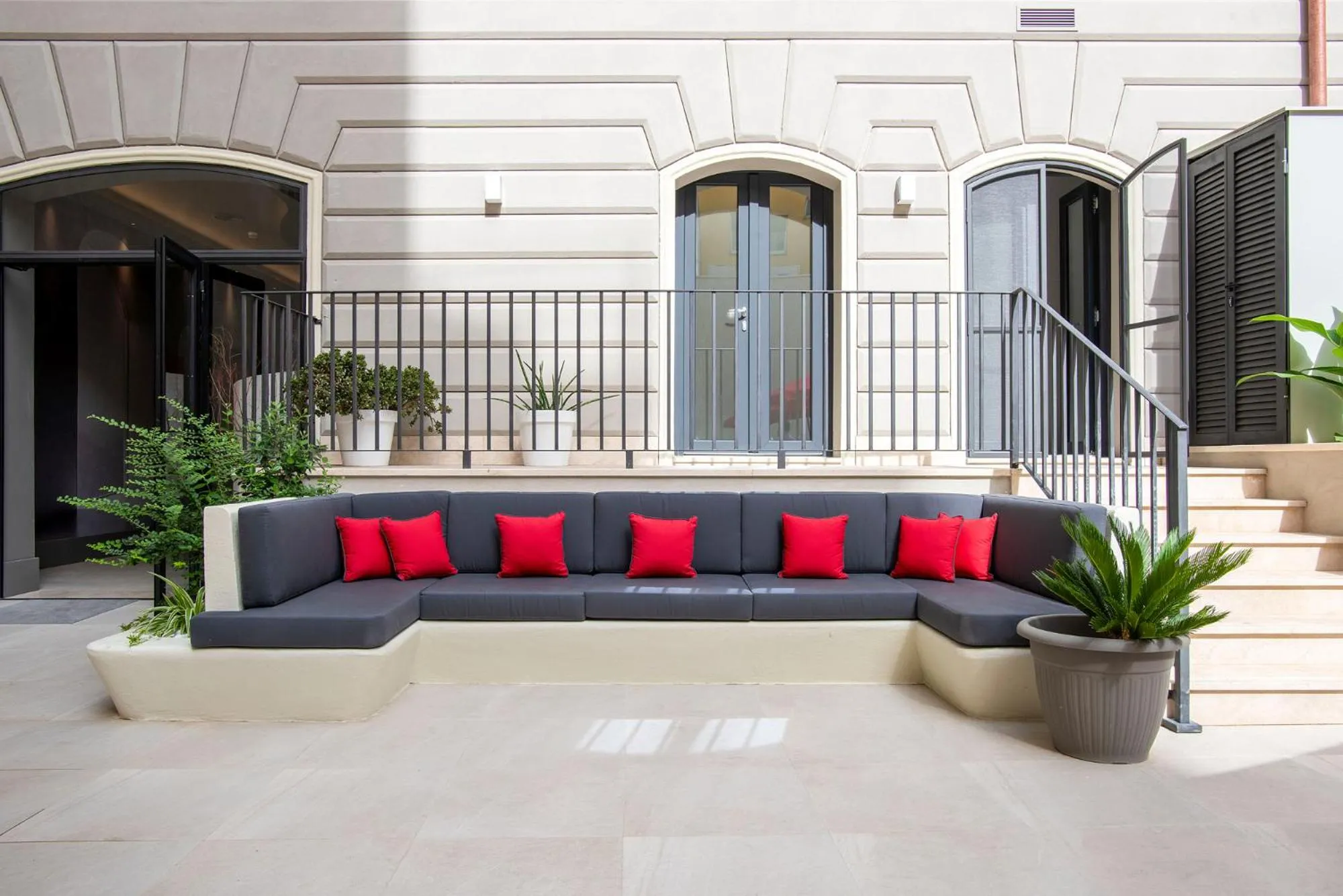 Inner courtyard view in Fortyfive Squared Hotel