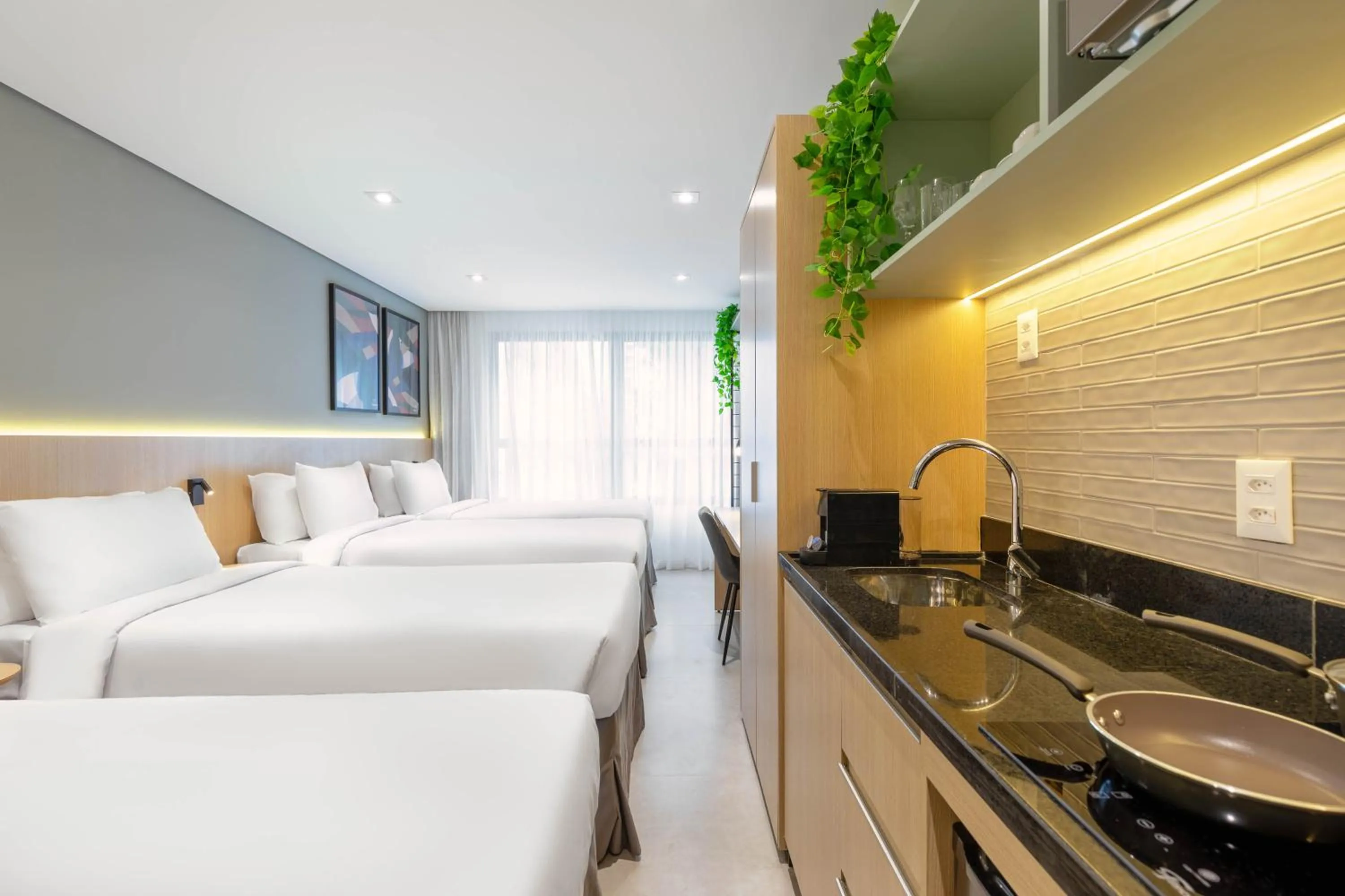 Bed in Cozzy Premium Paulista Hotel