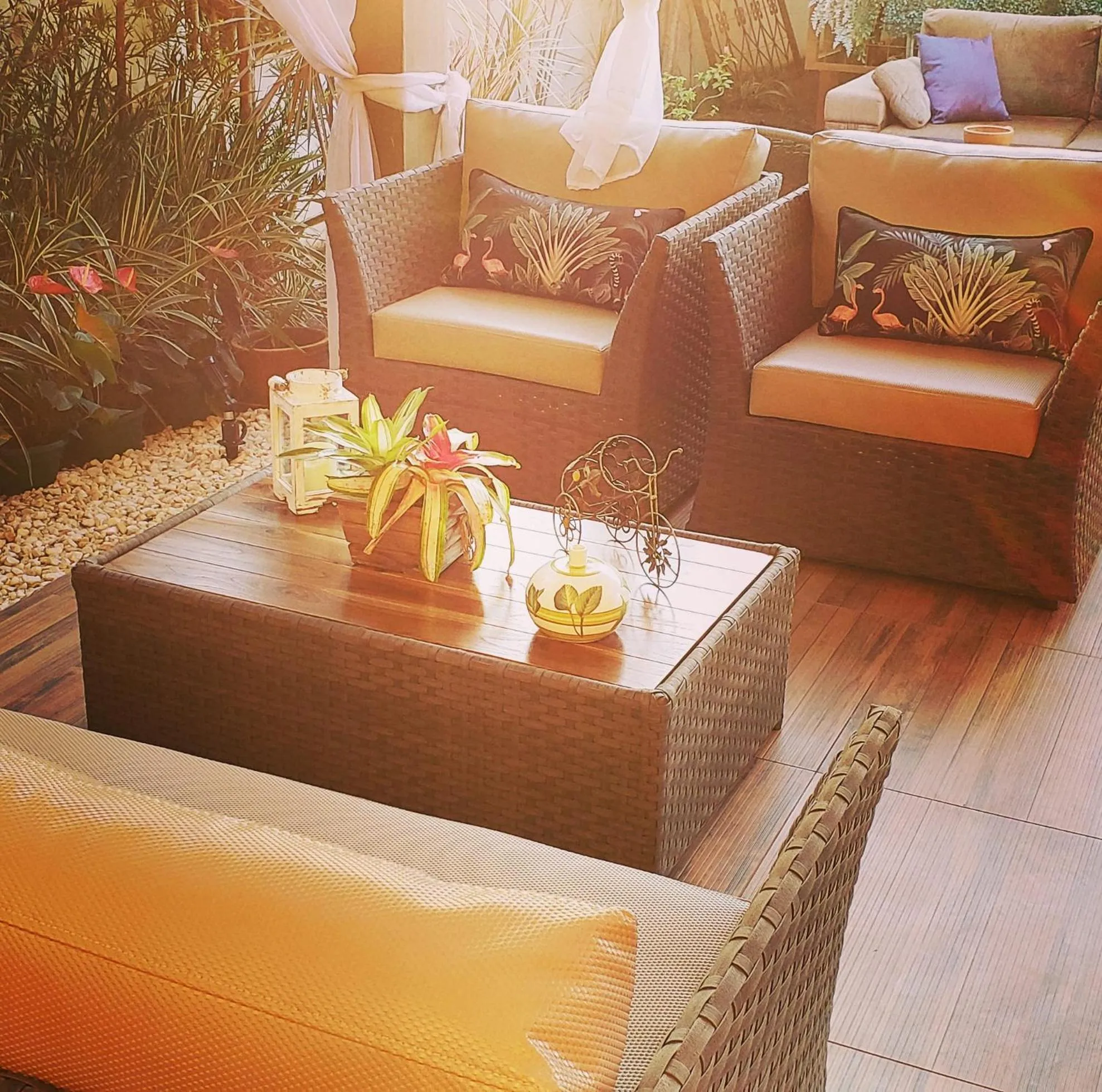 Seating area in Pousada das Orquídeas