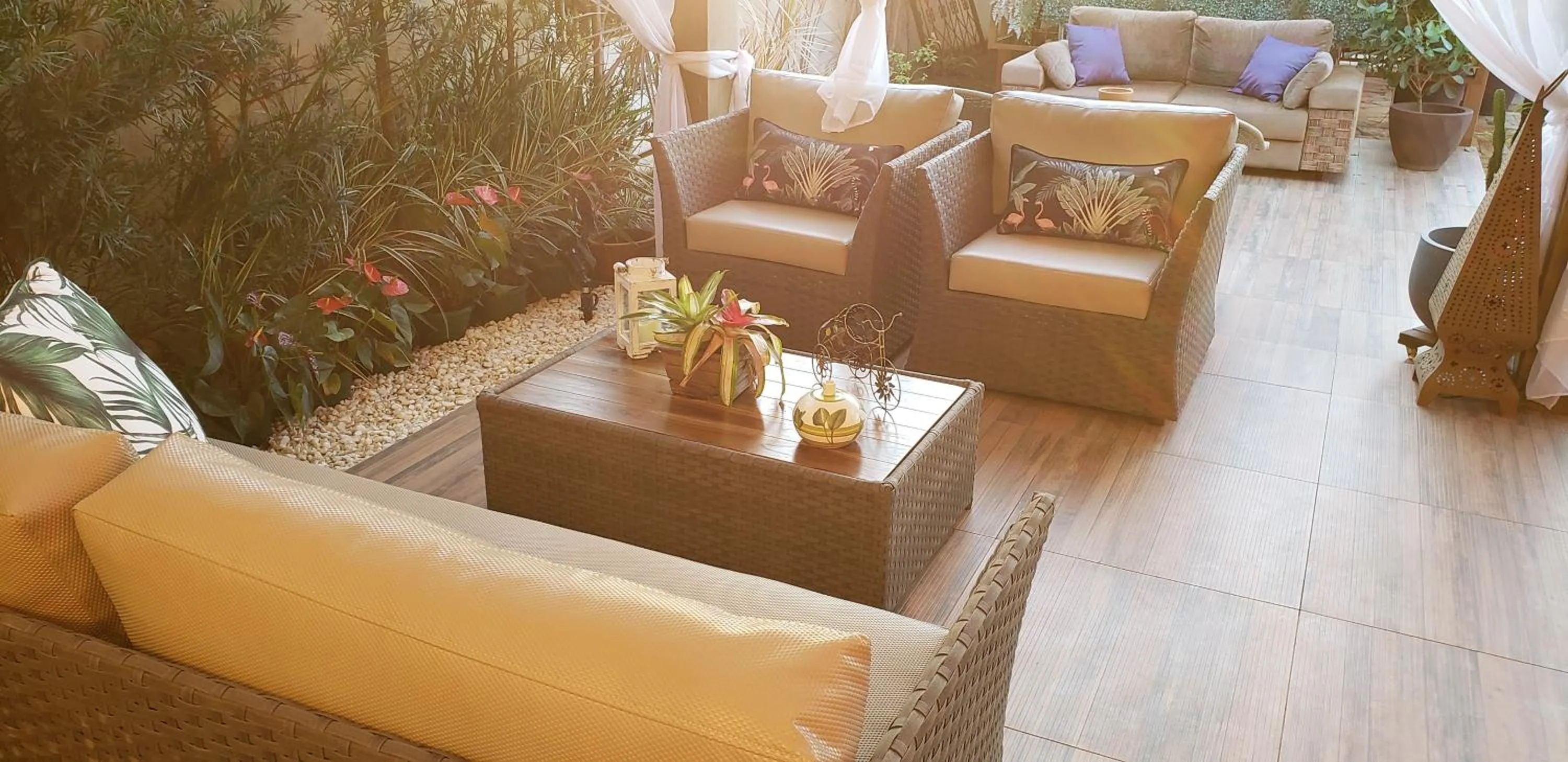 Living room in Pousada das Orquídeas