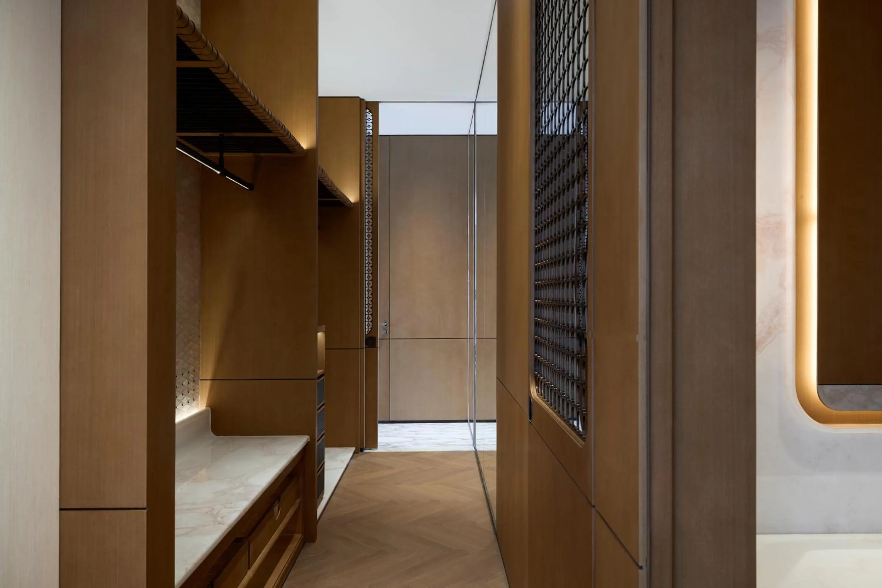 wardrobe, Bed in Waldorf Astoria Shanghai Qiantan