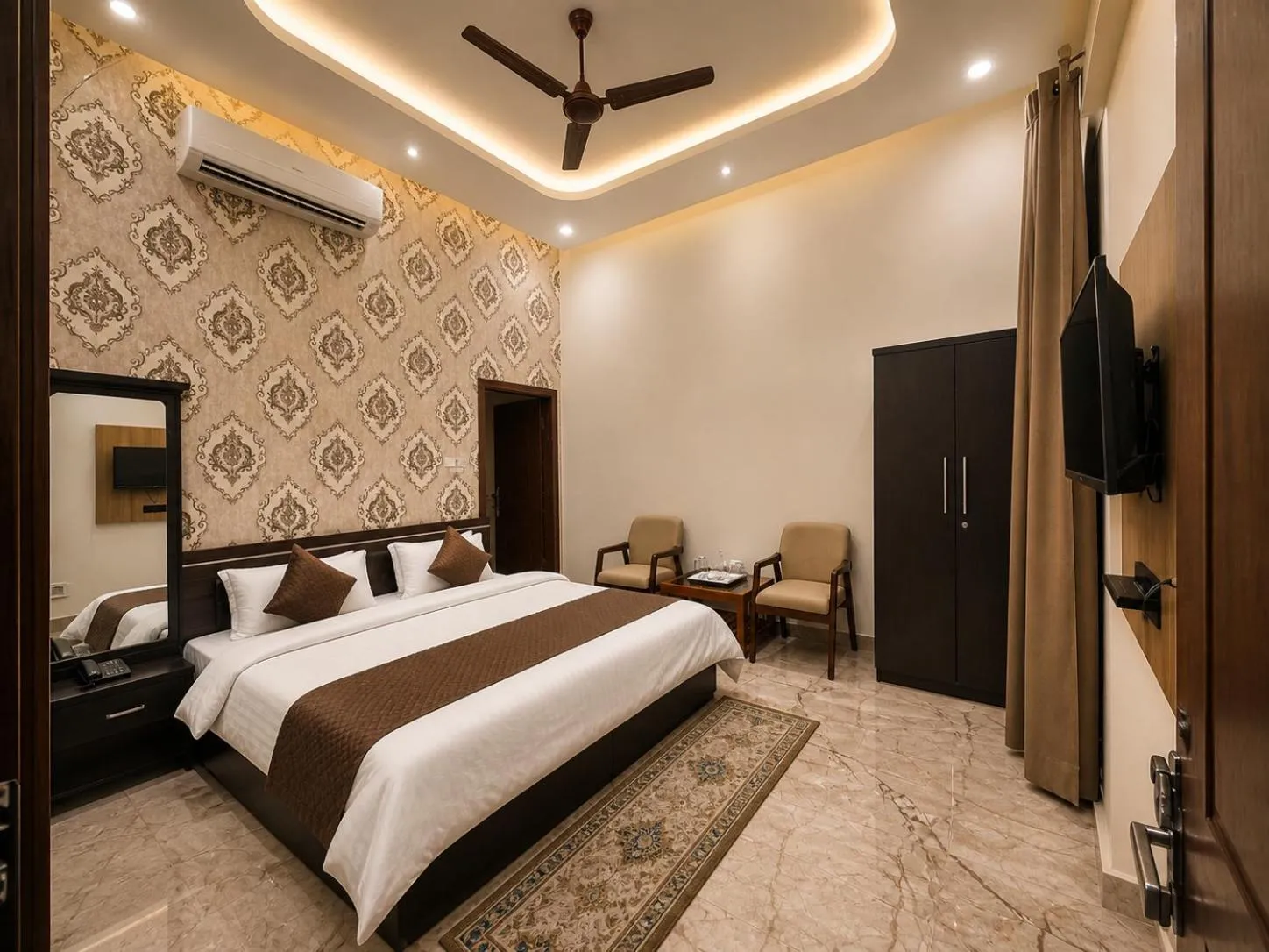 Bed in JB Square Resort, Ayodhya