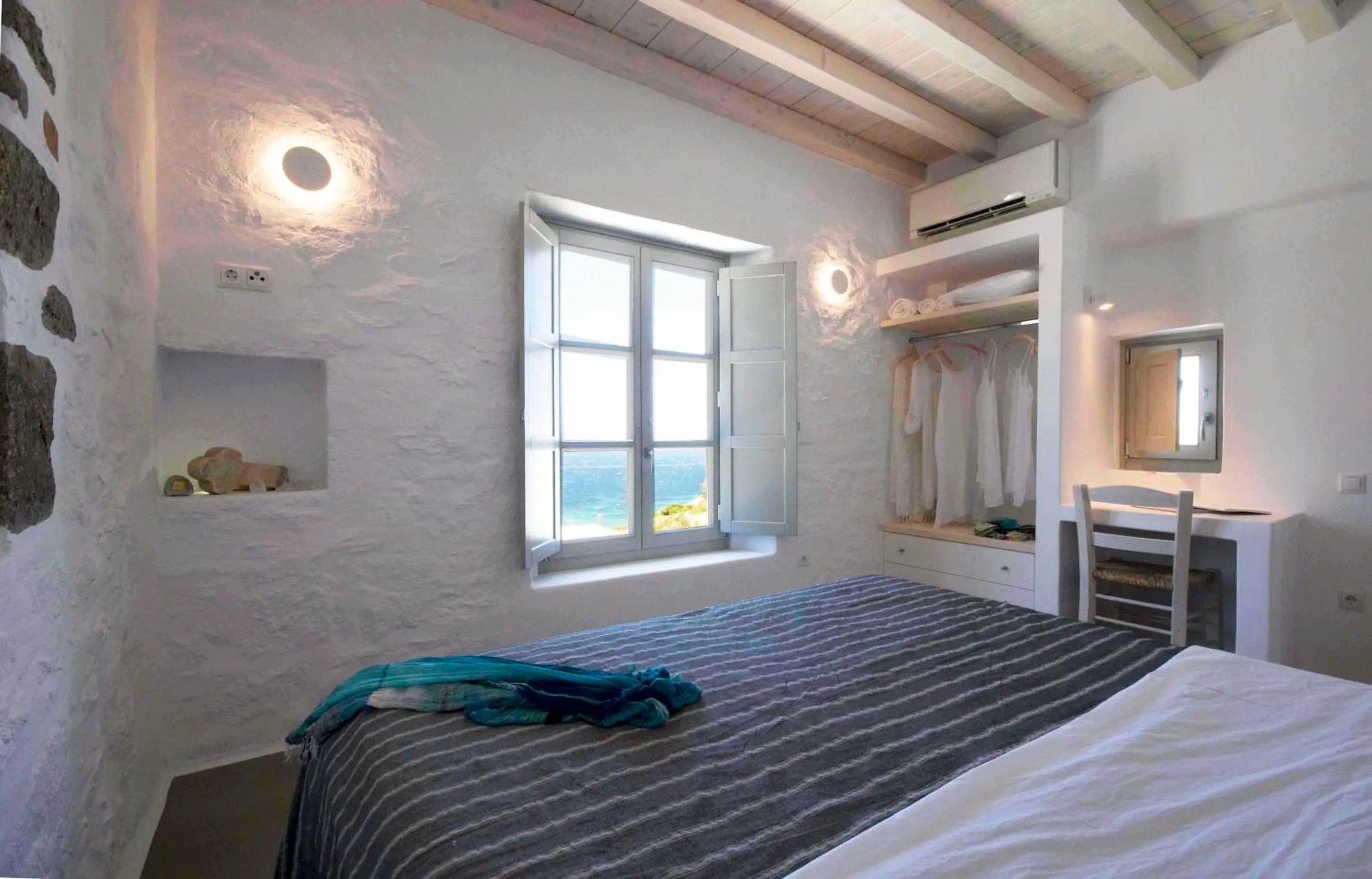 Bedroom, Bed in Cloud Blue