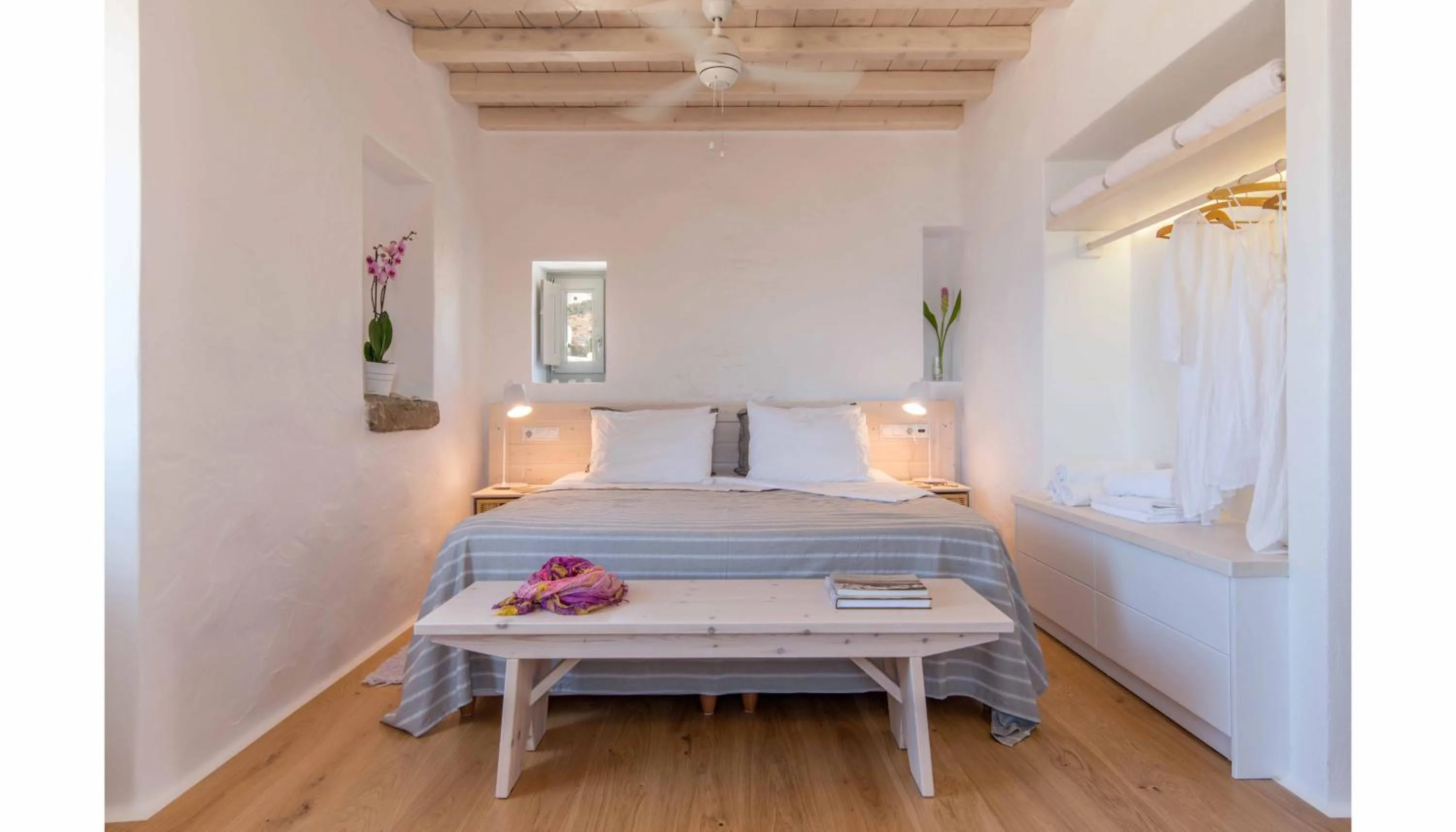 Bedroom, Bed in Cloud Blue