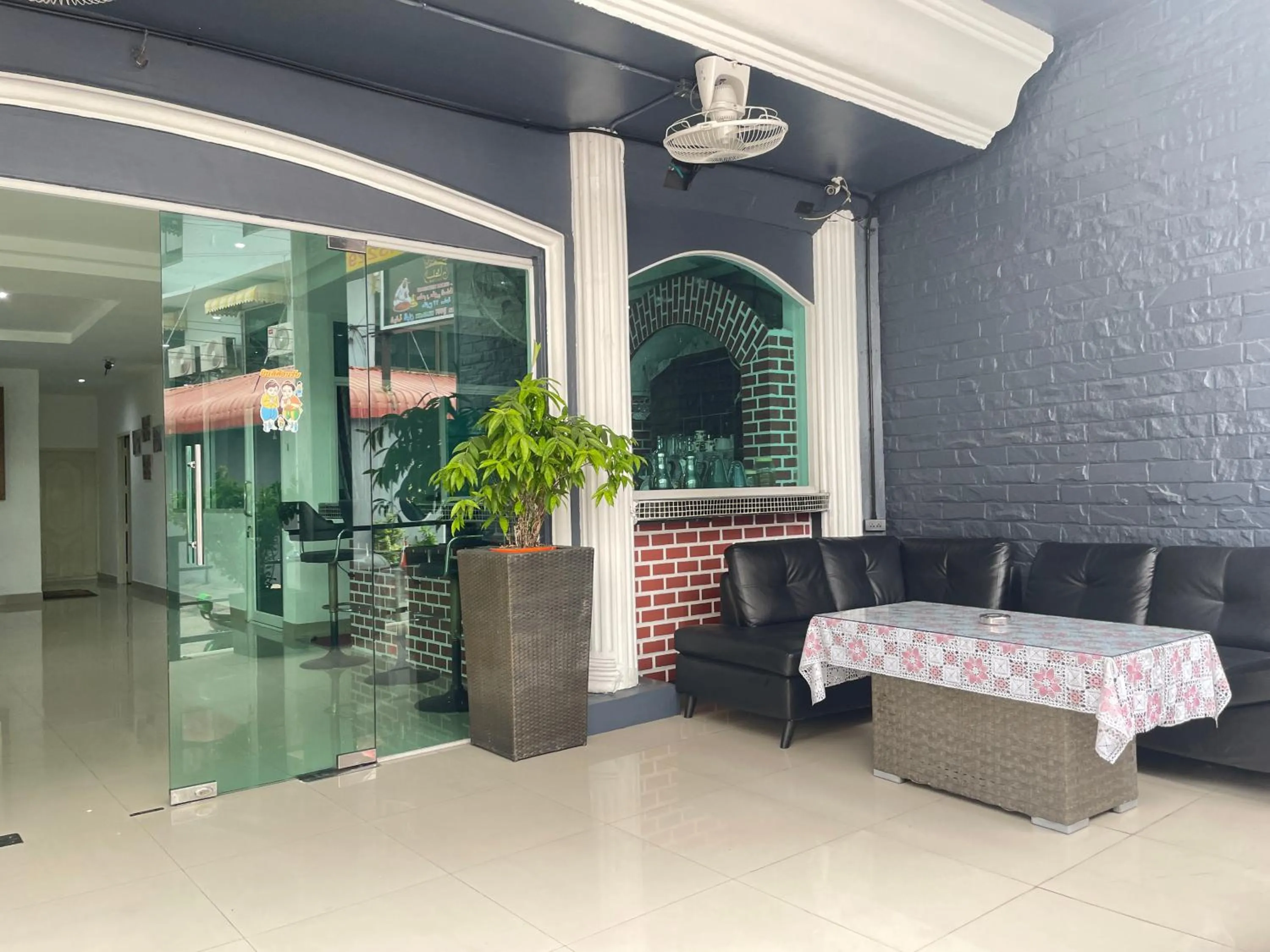 Seating area in W-9 Hotel