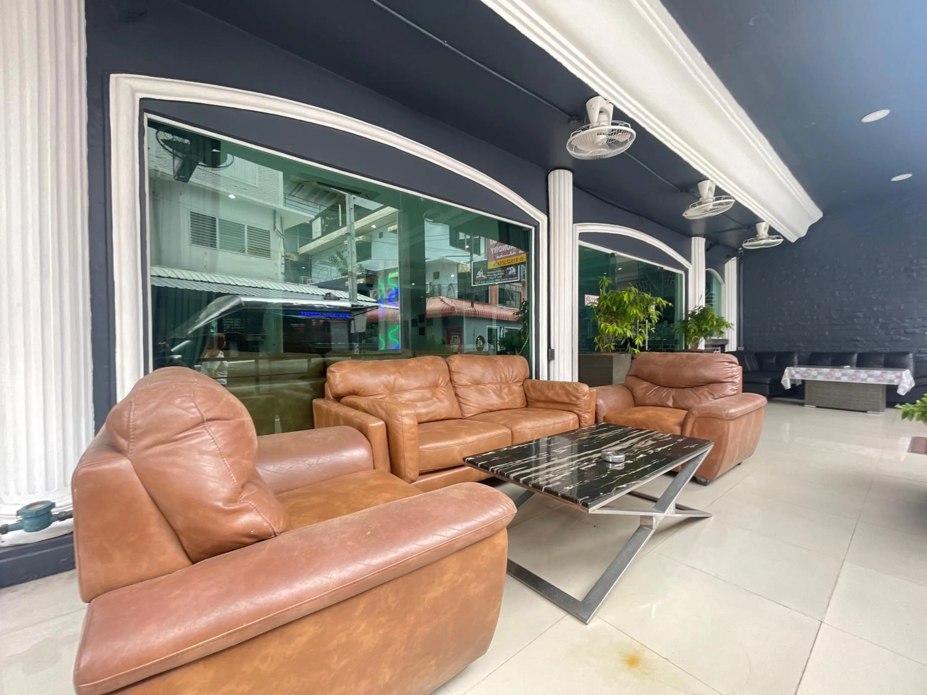 Seating area in W-9 Hotel