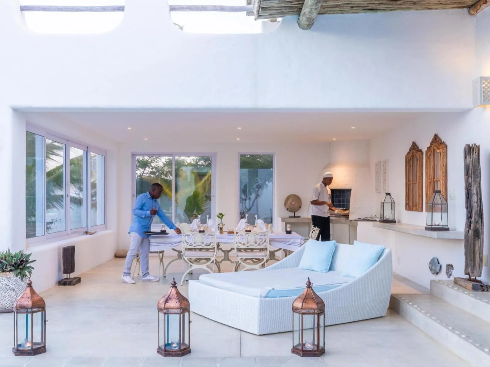 Seating area in Villa Santorini