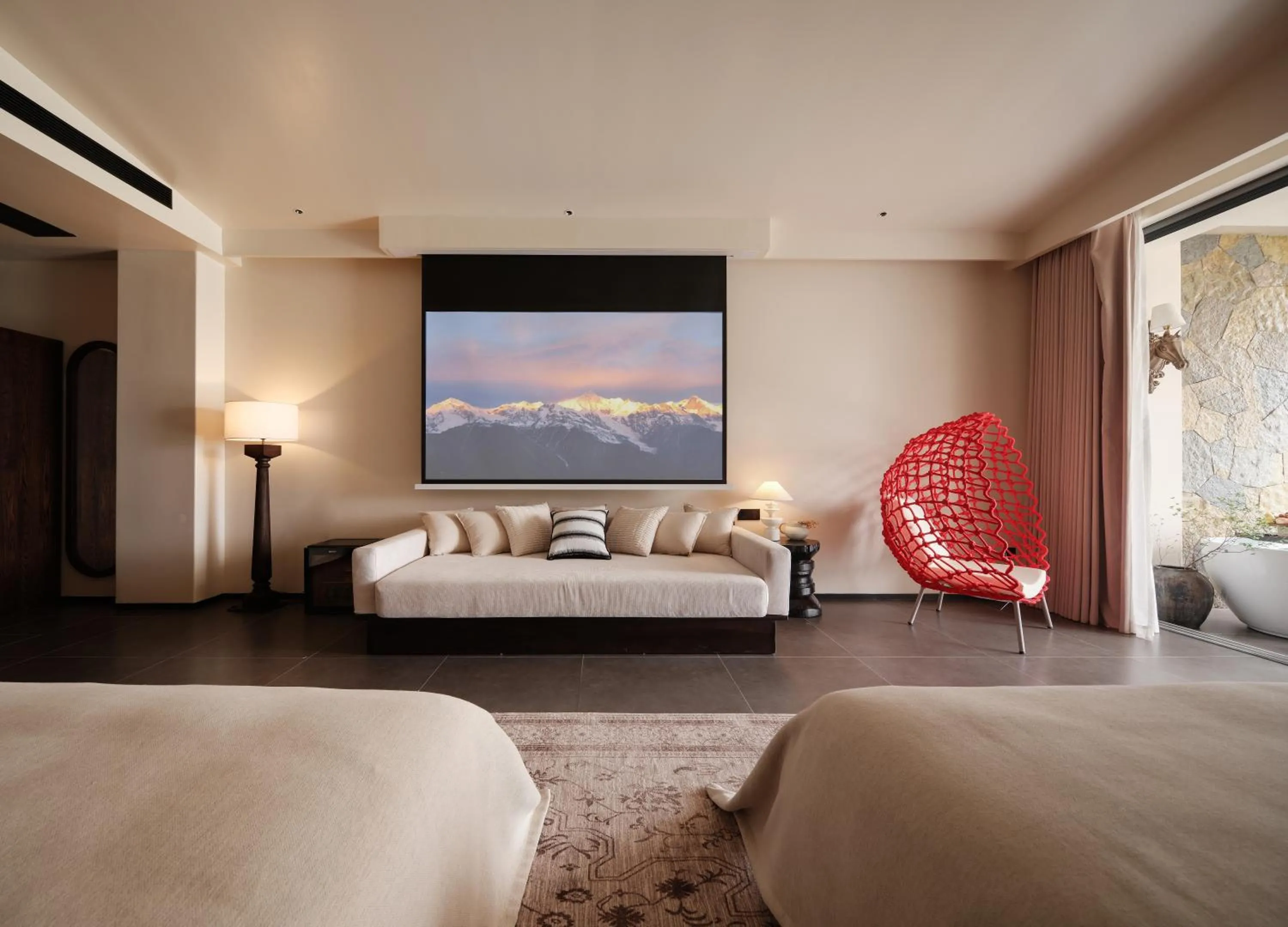 Bed in Lijiang jijian Xiangwang SOOOAN Luxury Resort Hotel