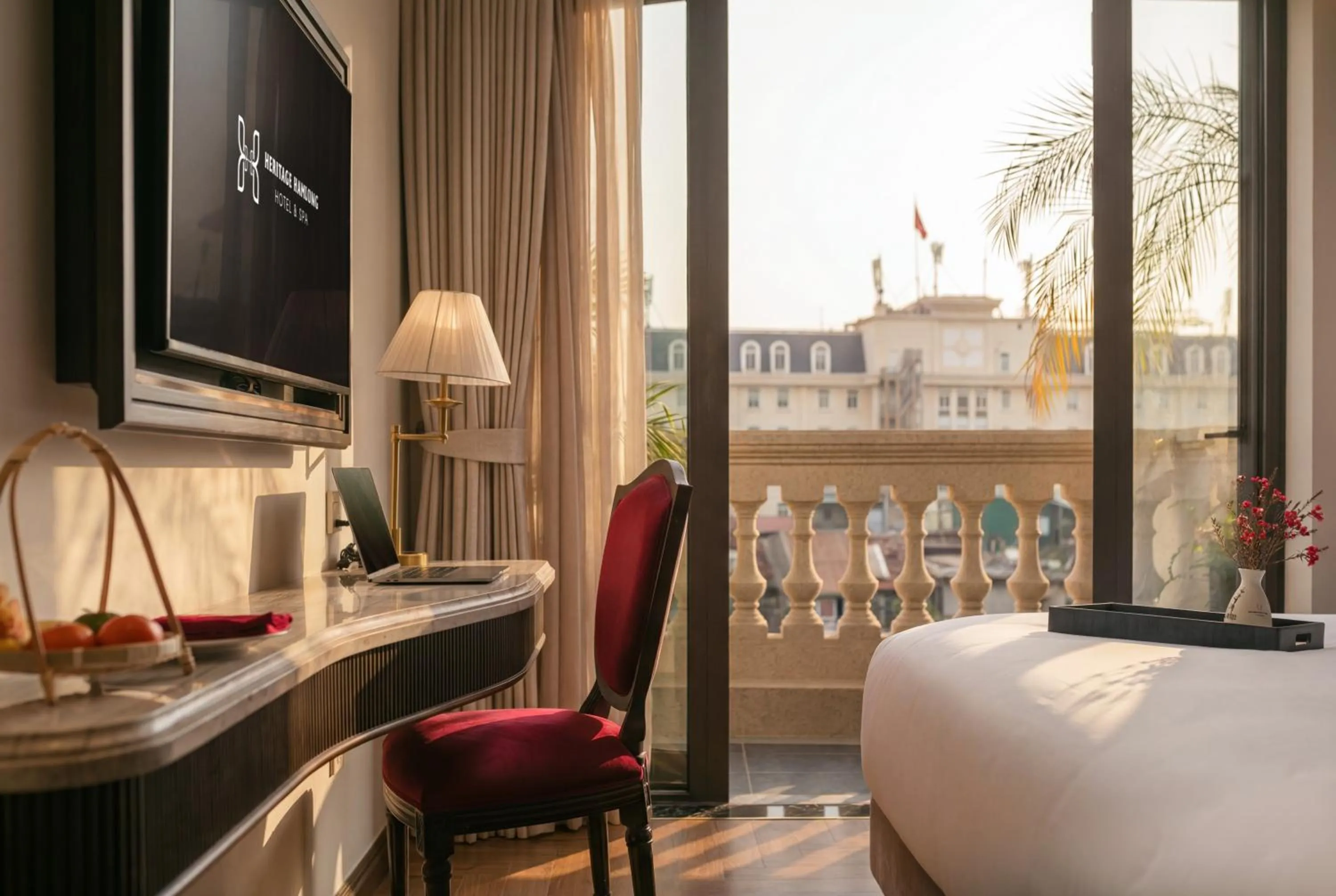 View (from property/room), Bed in Heritage Ham Long Hotel and Spa