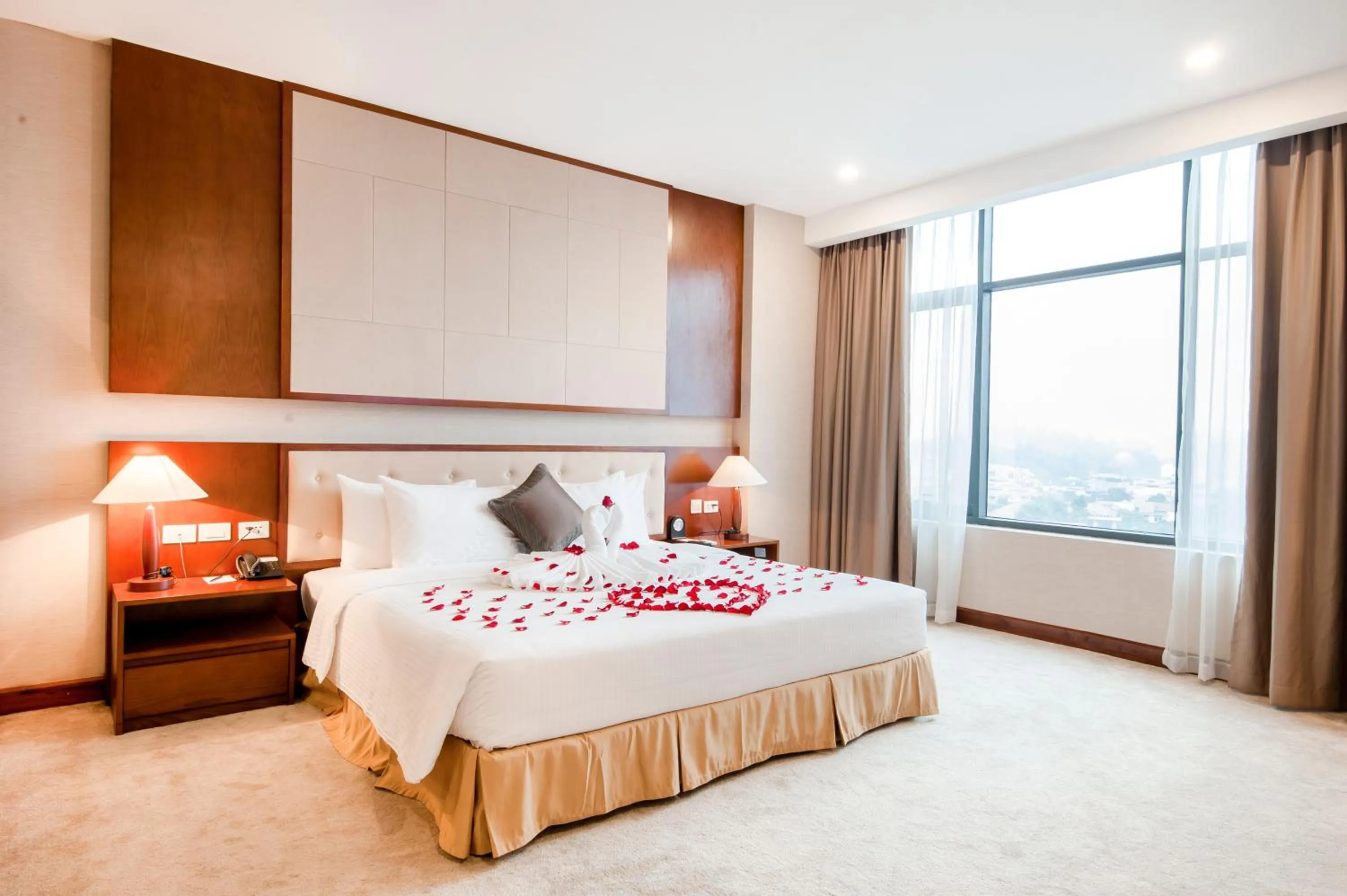 Bed in Muong Thanh Grand Lao Cai Hotel