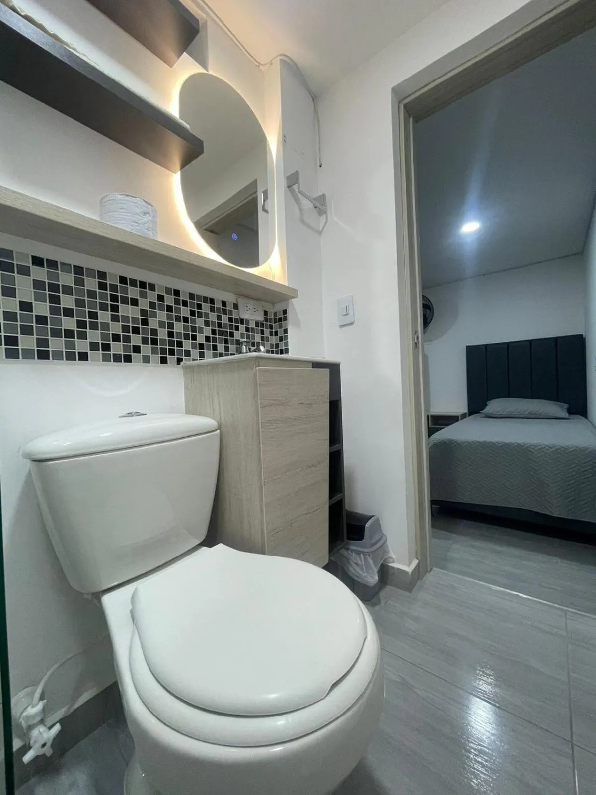 Bathroom, Bed in Hotel boutique Olaya 54