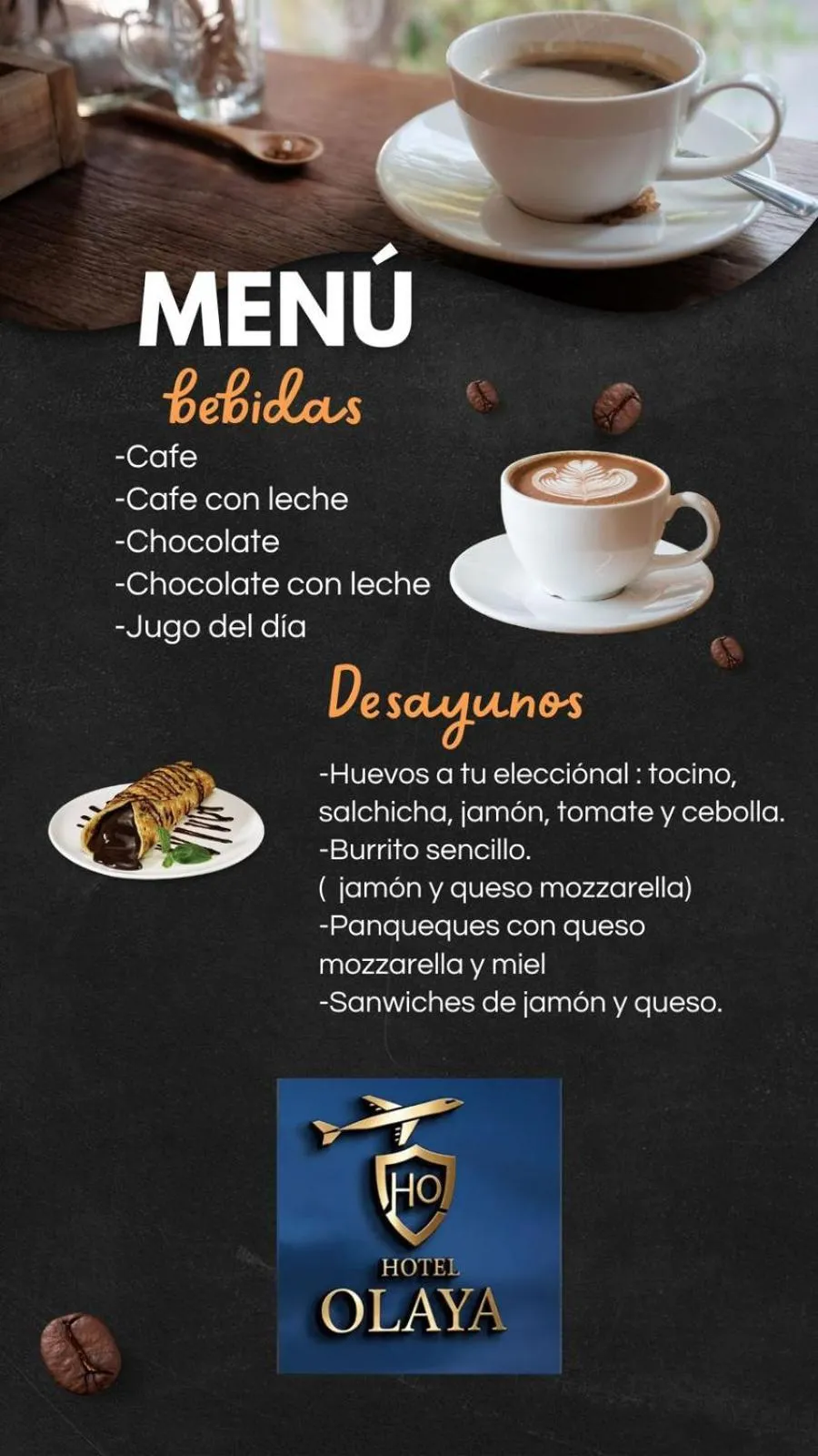 Food and drinks in Hotel boutique Olaya 54