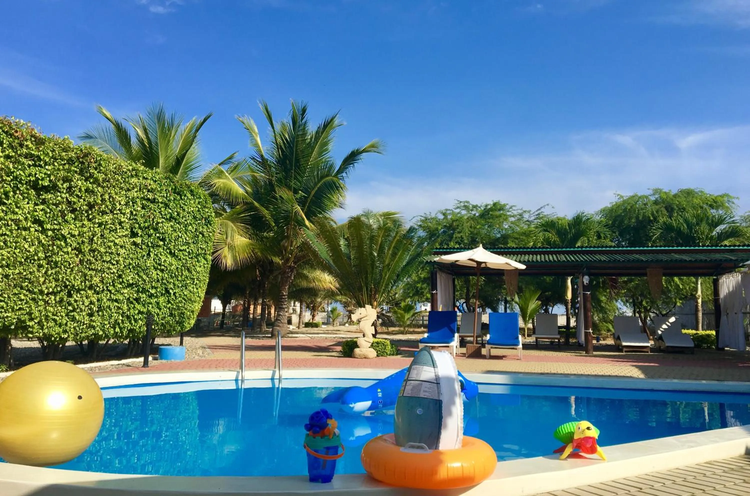 Pool view in Hotel Casa Playa Zorritos