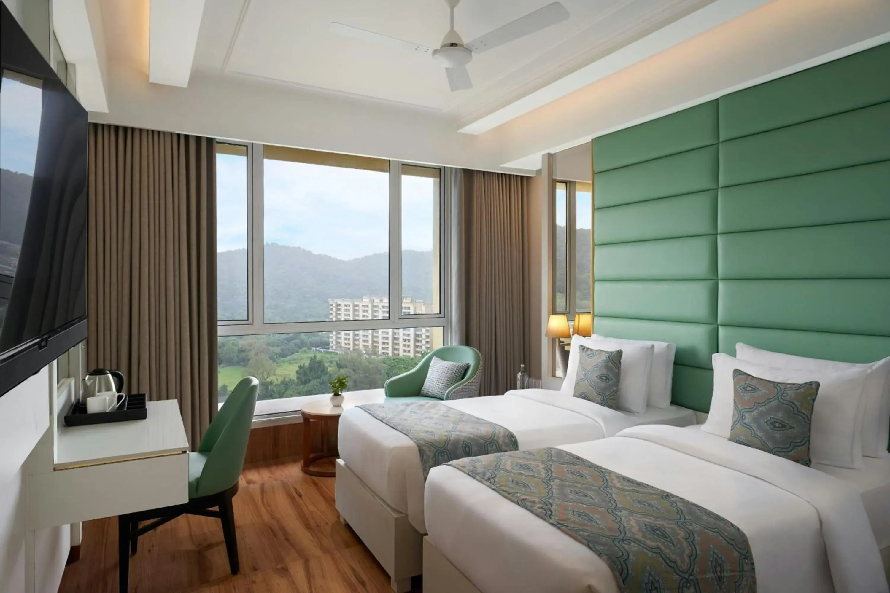 Winter Green Twin Room with City View - single occupancy in The Fern Residency Mumbai, Mira Road, Series by Marriott Winter Green Twin Room with City View - single occupancy in The Fern Residency Mumbai, Mira Road, Series by Marriott