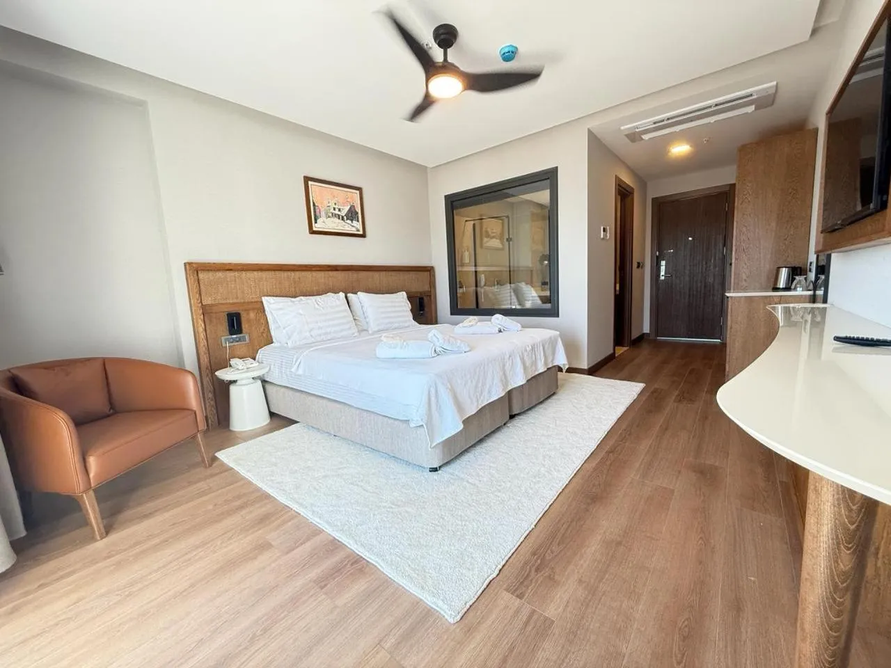 Bed in Cunda Kızılca Deluxe Hotel & SPA