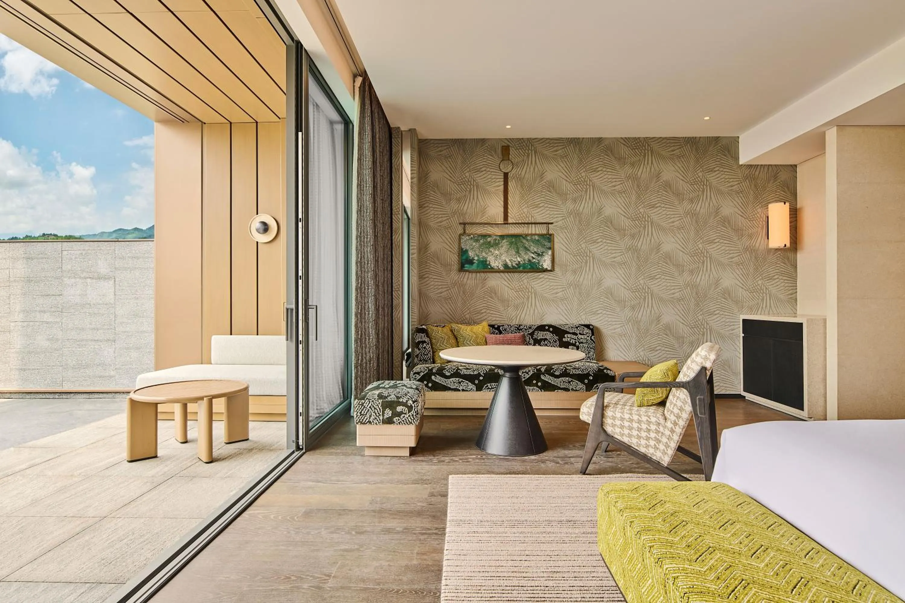 Seating area, Bed in Shu Hua Hotel Tianmu Mountain, Curio Collection By Hilton