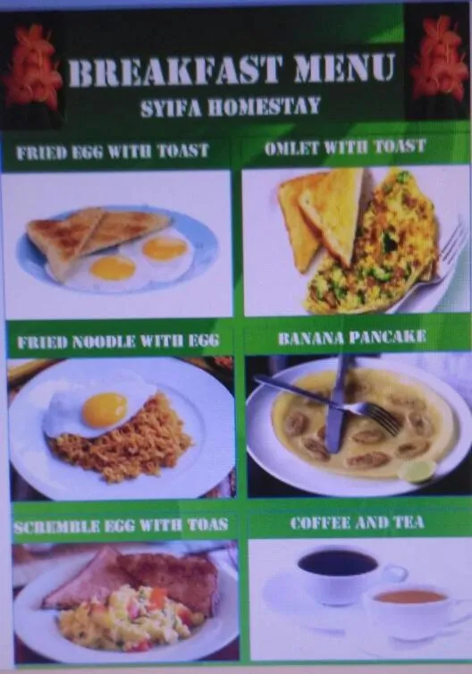 American breakfast in Syifa Homestay