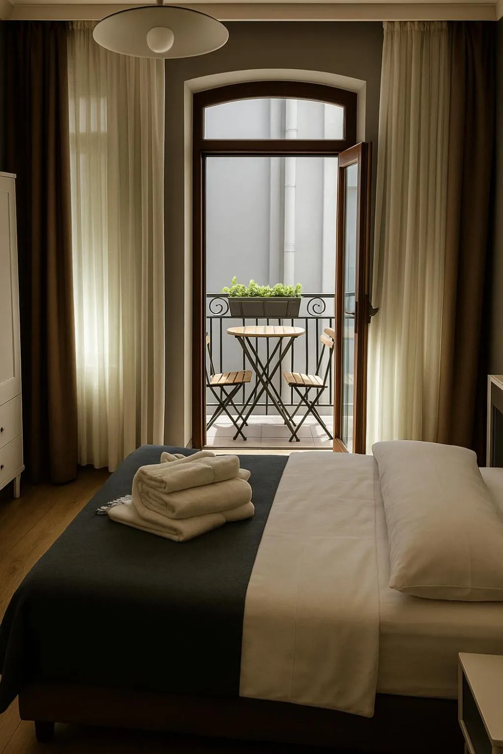 Balcony/Terrace, Bed in Utarit Hotel