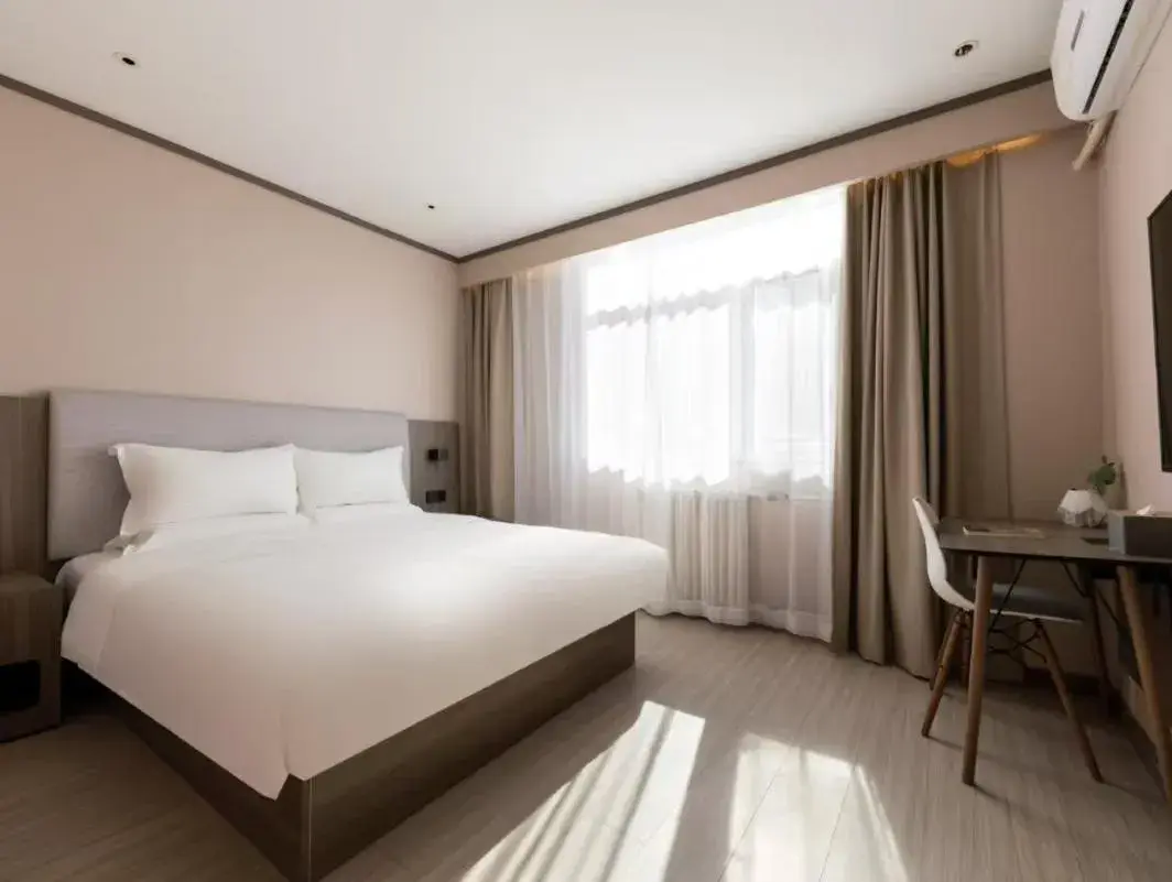 Bed in Hanting Hotel Beijing Beiqijia Future Science and Technology City Bed in Hanting Hotel Beijing Beiqijia Future Science and Technology City