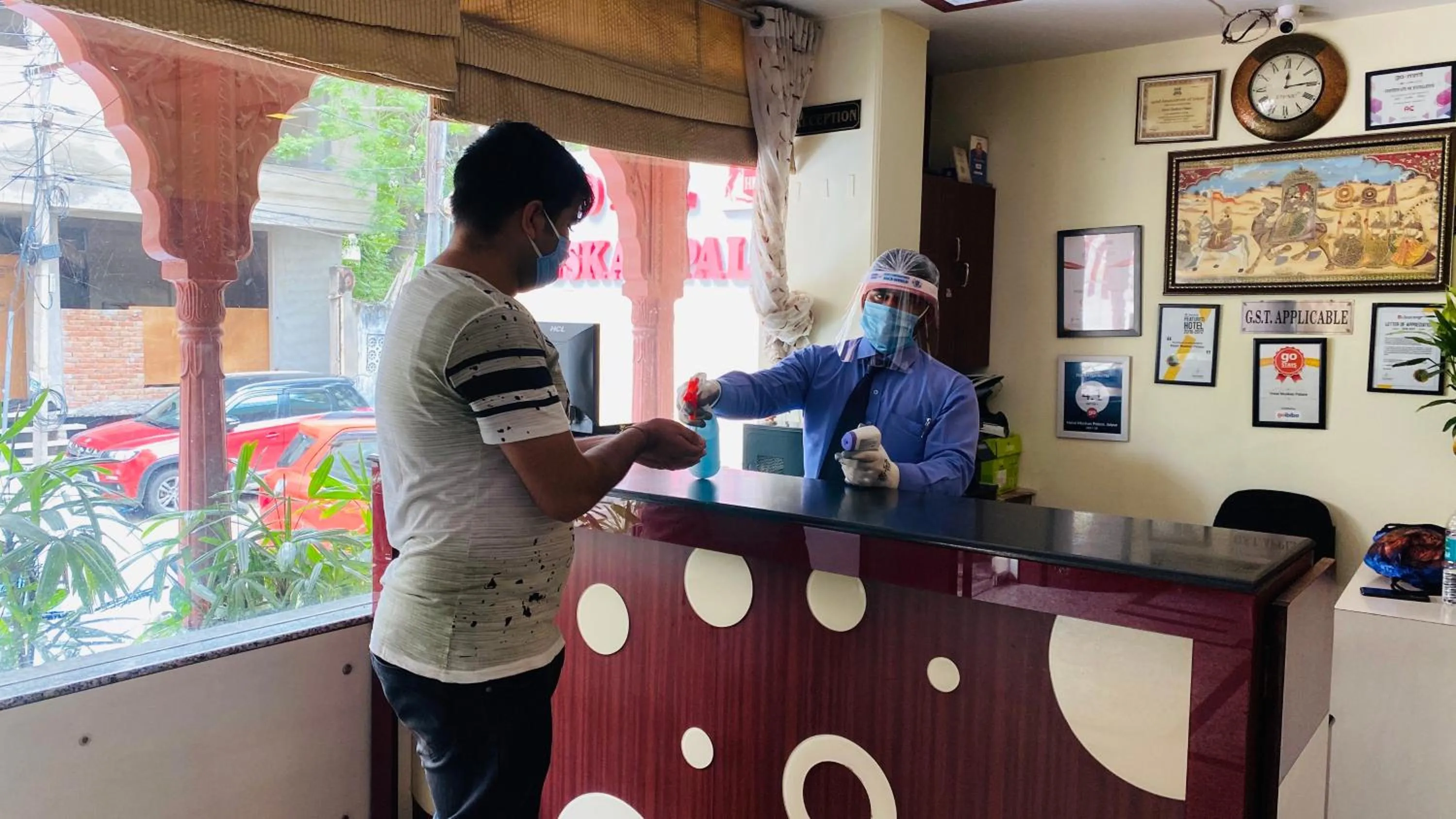 Lobby or reception in Hotel Muskan Palace