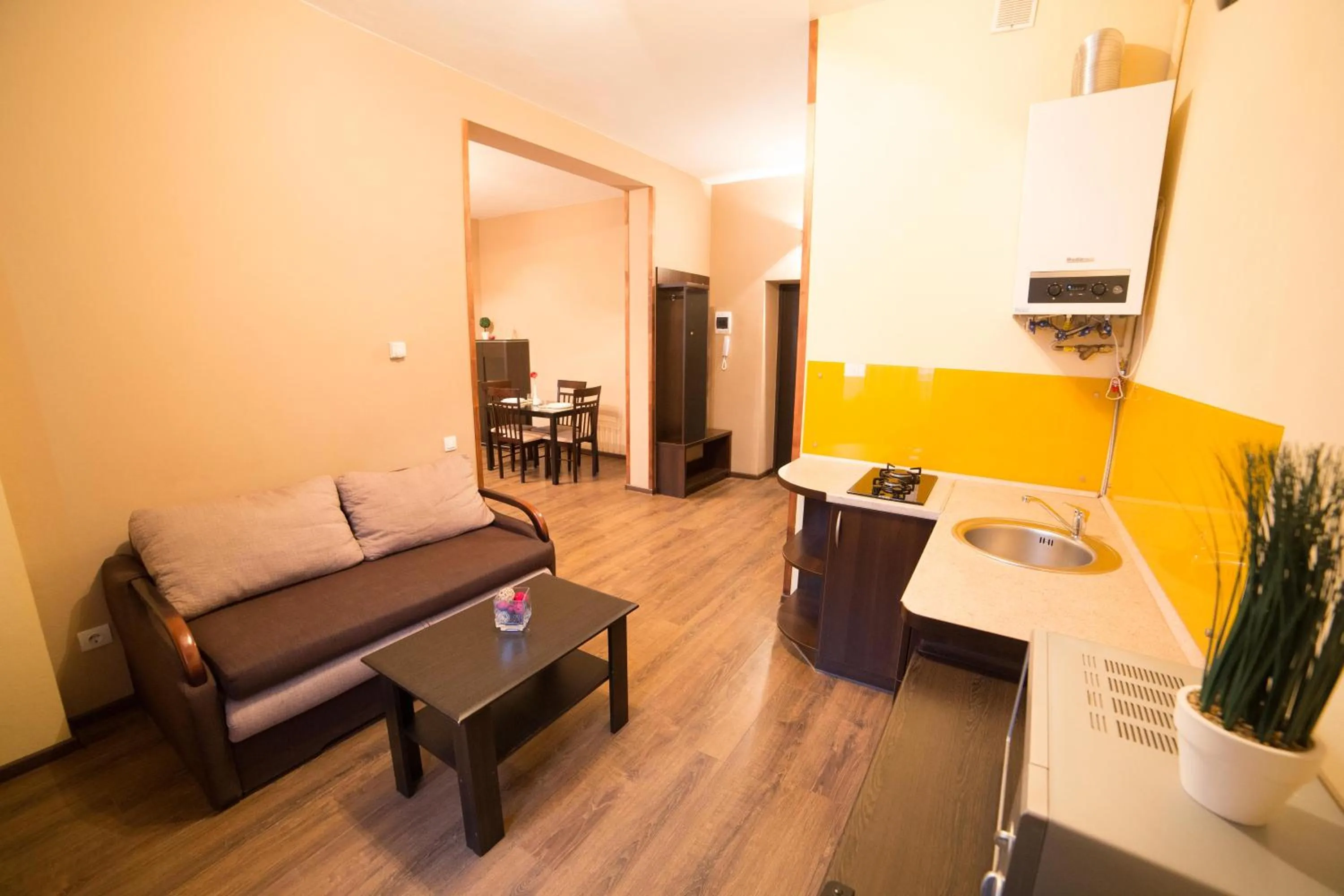 Kitchen or kitchenette in Aparthotel Na Mytniy