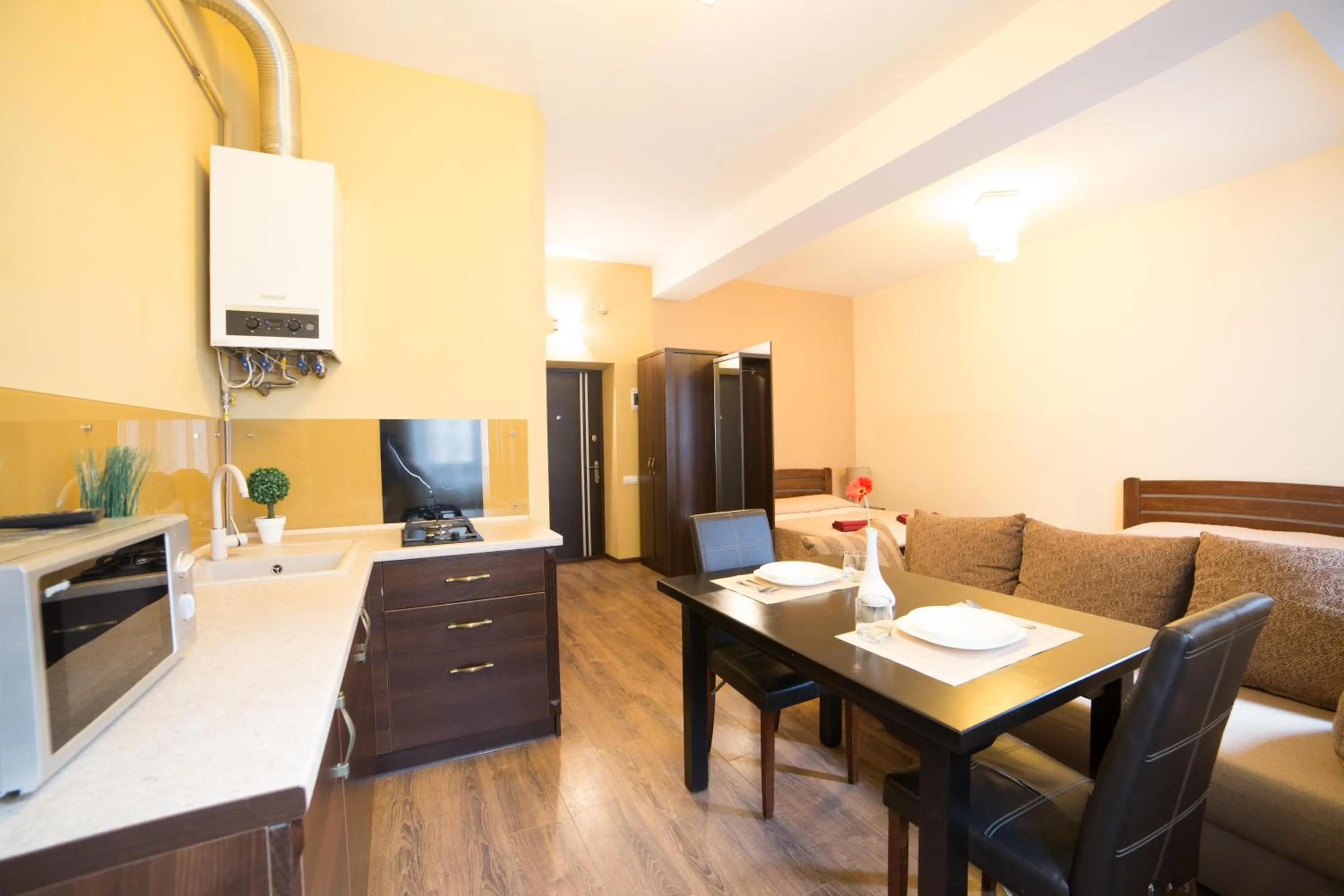 Kitchen or kitchenette in Aparthotel Na Mytniy