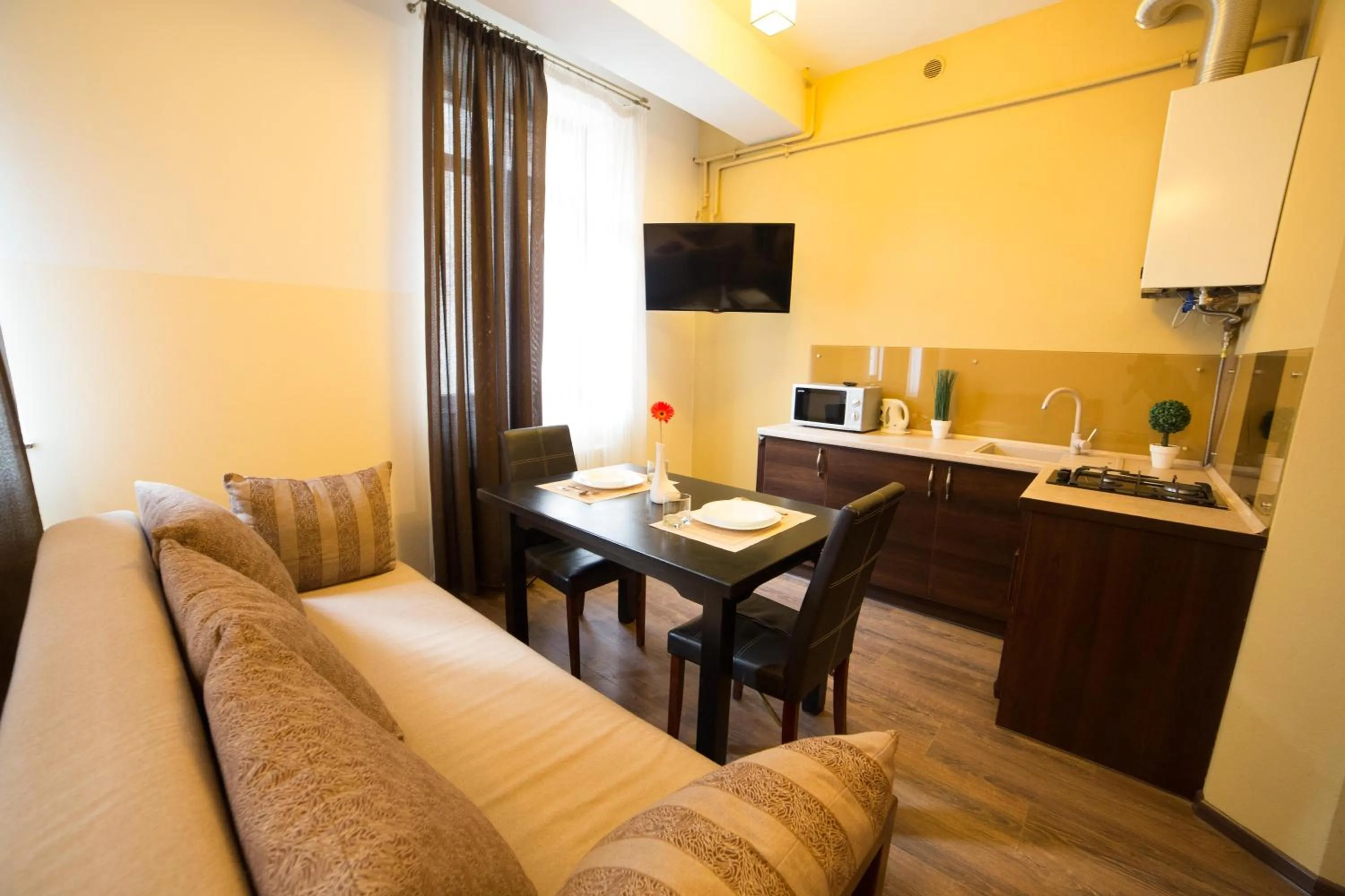 Kitchen or kitchenette in Aparthotel Na Mytniy