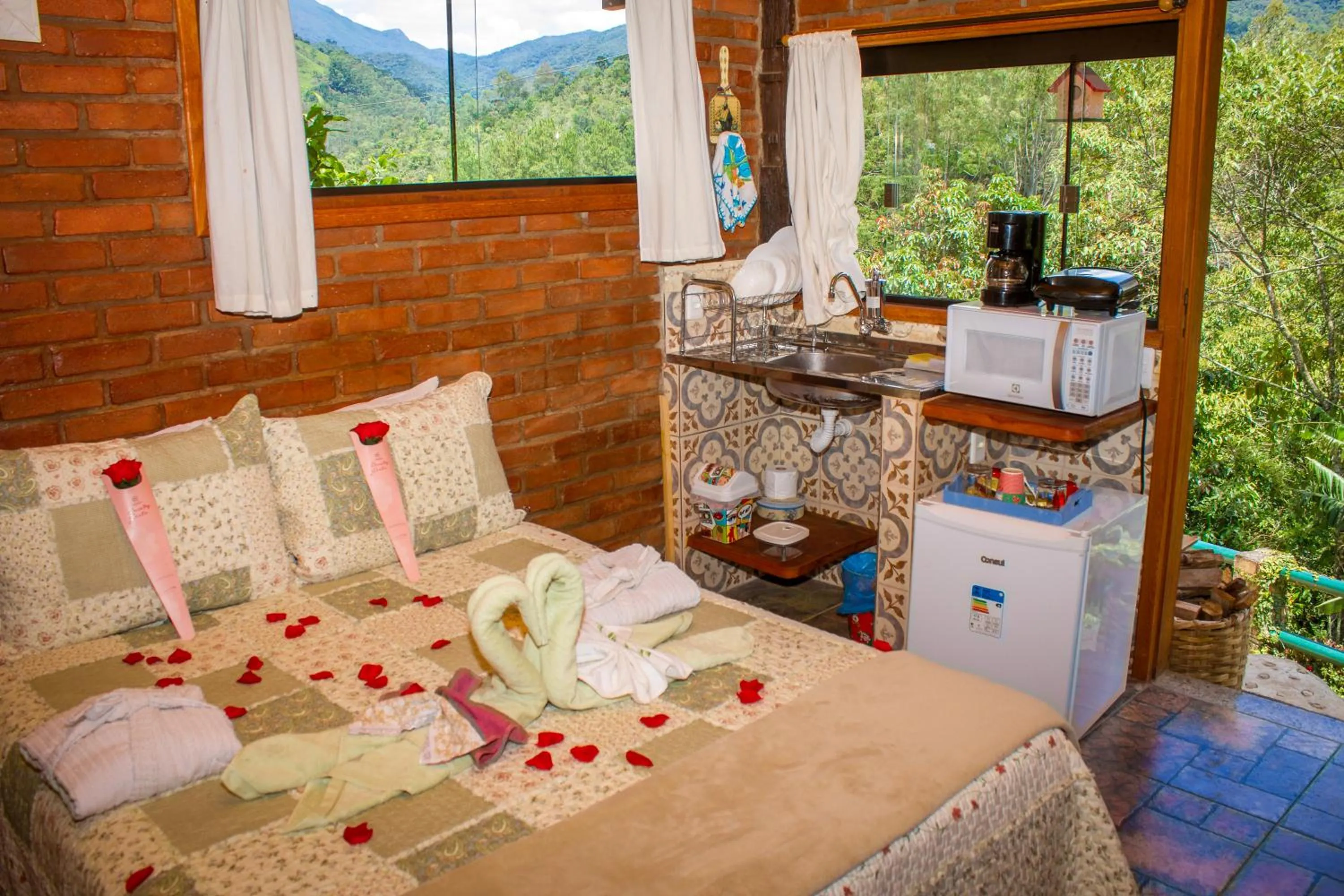 Bed in Chalés Lirio dos Vales