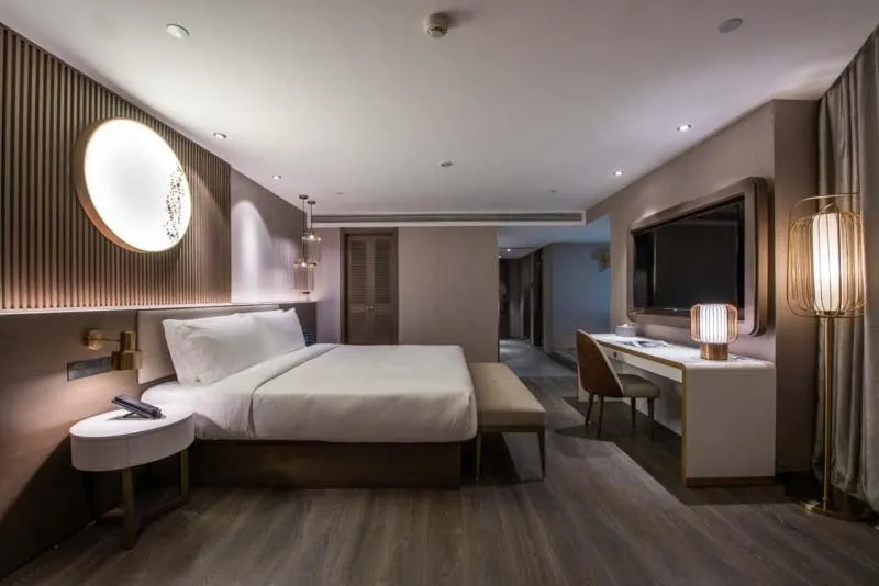 Bed in Orange Crystal Hotel Nanjing Museum