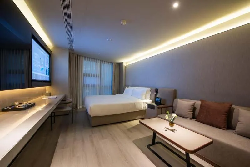 Bed in Orange Crystal Hotel Nanjing Museum