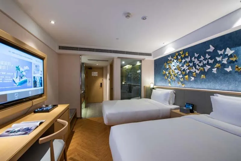 Bed in Orange Crystal Hotel Nanjing Museum