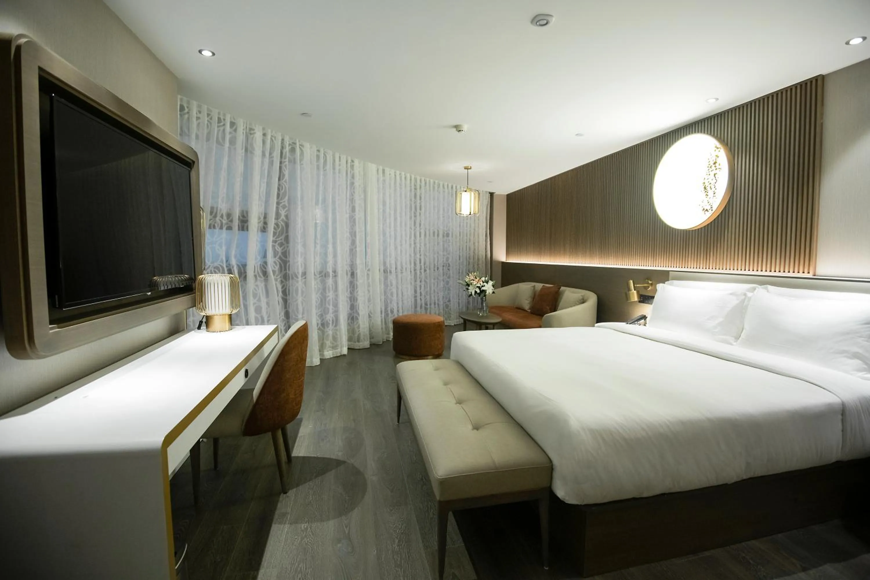 Bed in Orange Crystal Hotel Nanjing Museum