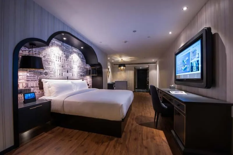 Bed in Orange Crystal Hotel Nanjing Museum
