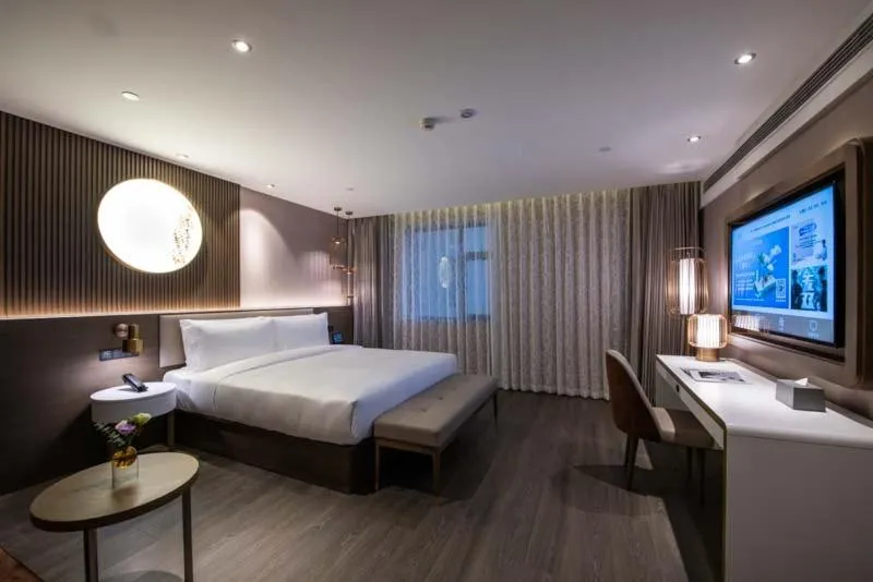 Bed in Orange Crystal Hotel Nanjing Museum