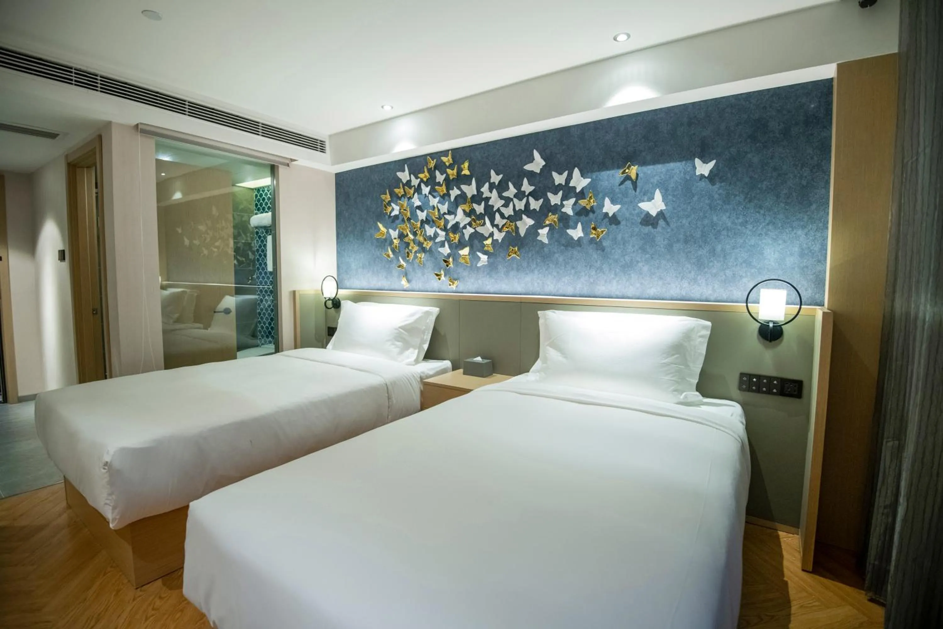 Bed in Orange Crystal Hotel Nanjing Museum