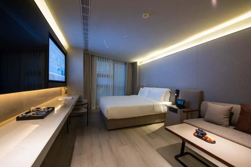 Bed in Orange Crystal Hotel Nanjing Museum