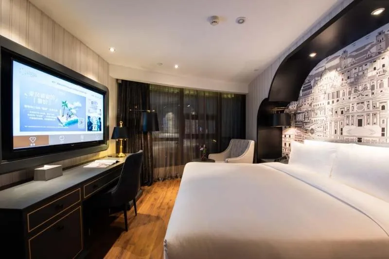 Bed in Orange Crystal Hotel Nanjing Museum