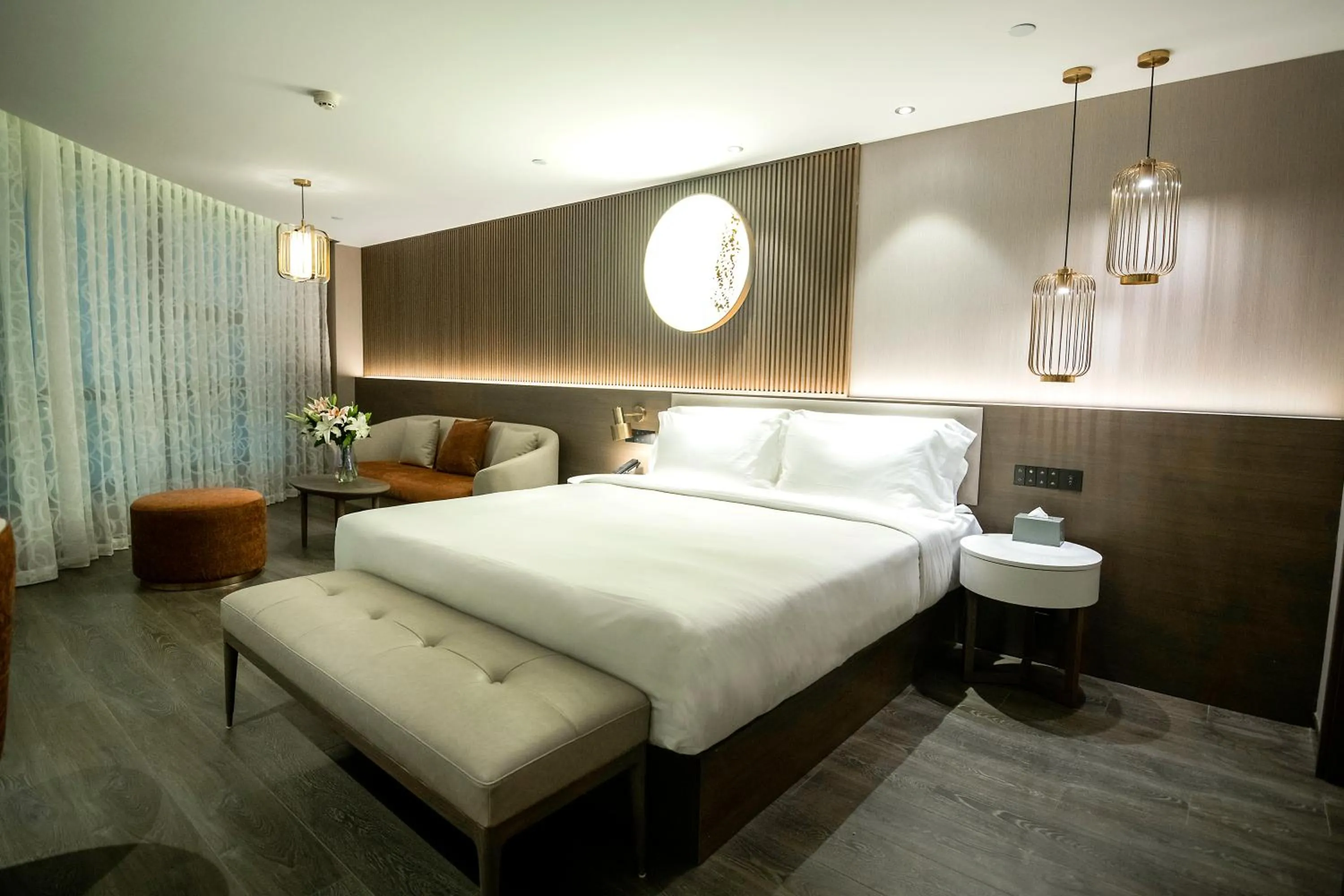 Bed in Orange Crystal Hotel Nanjing Museum