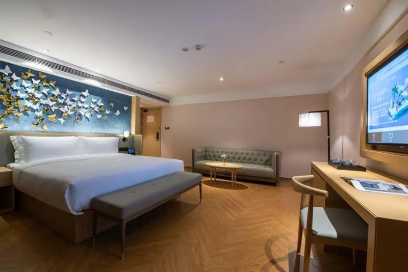 Bed in Orange Crystal Hotel Nanjing Museum
