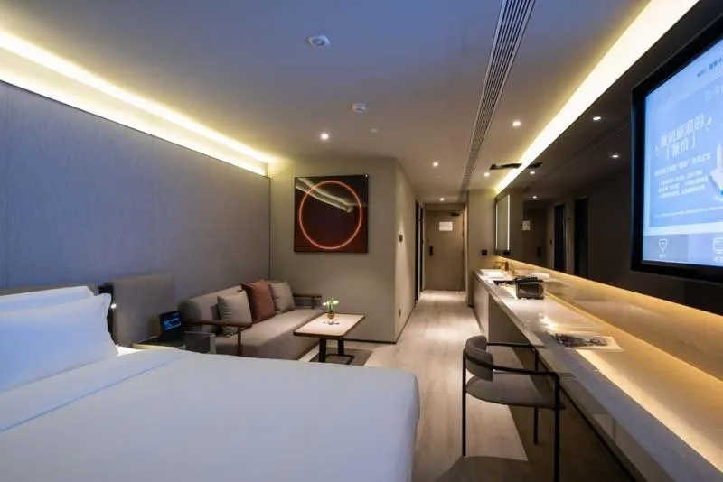 Bed in Orange Crystal Hotel Nanjing Museum