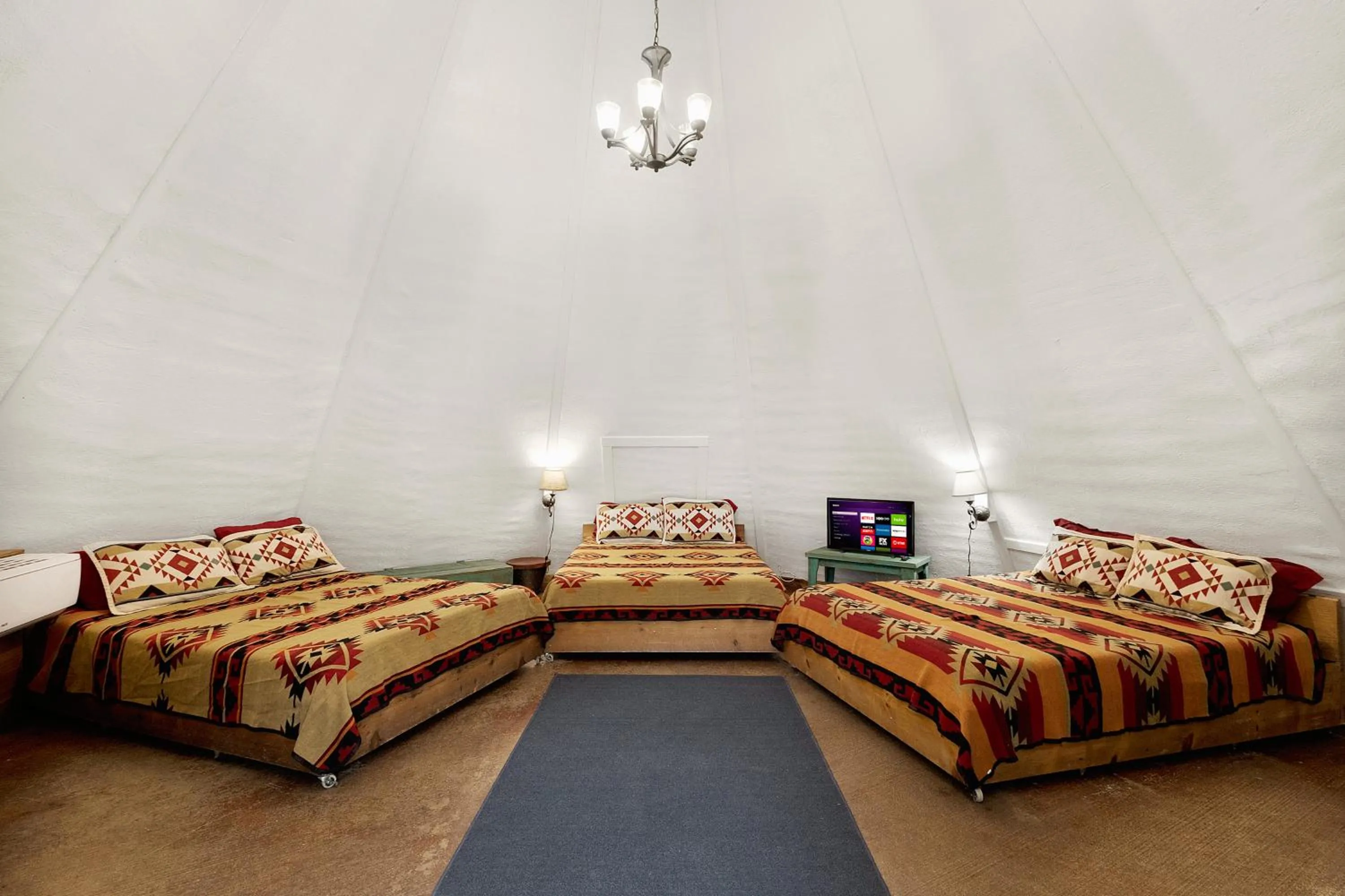 Bedroom, Bed in Tipis on the Guadalupe