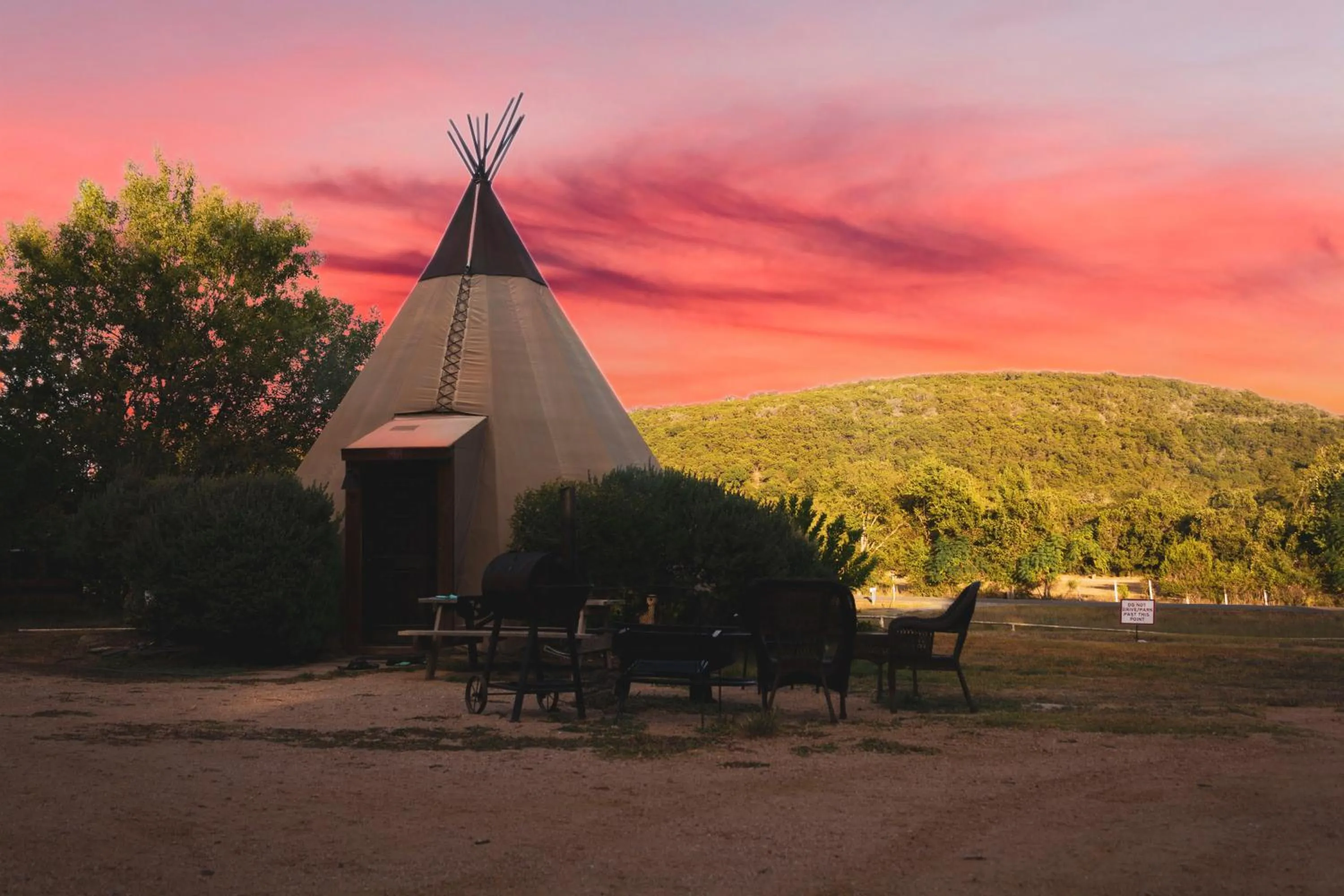 Sunset in Tipis on the Guadalupe