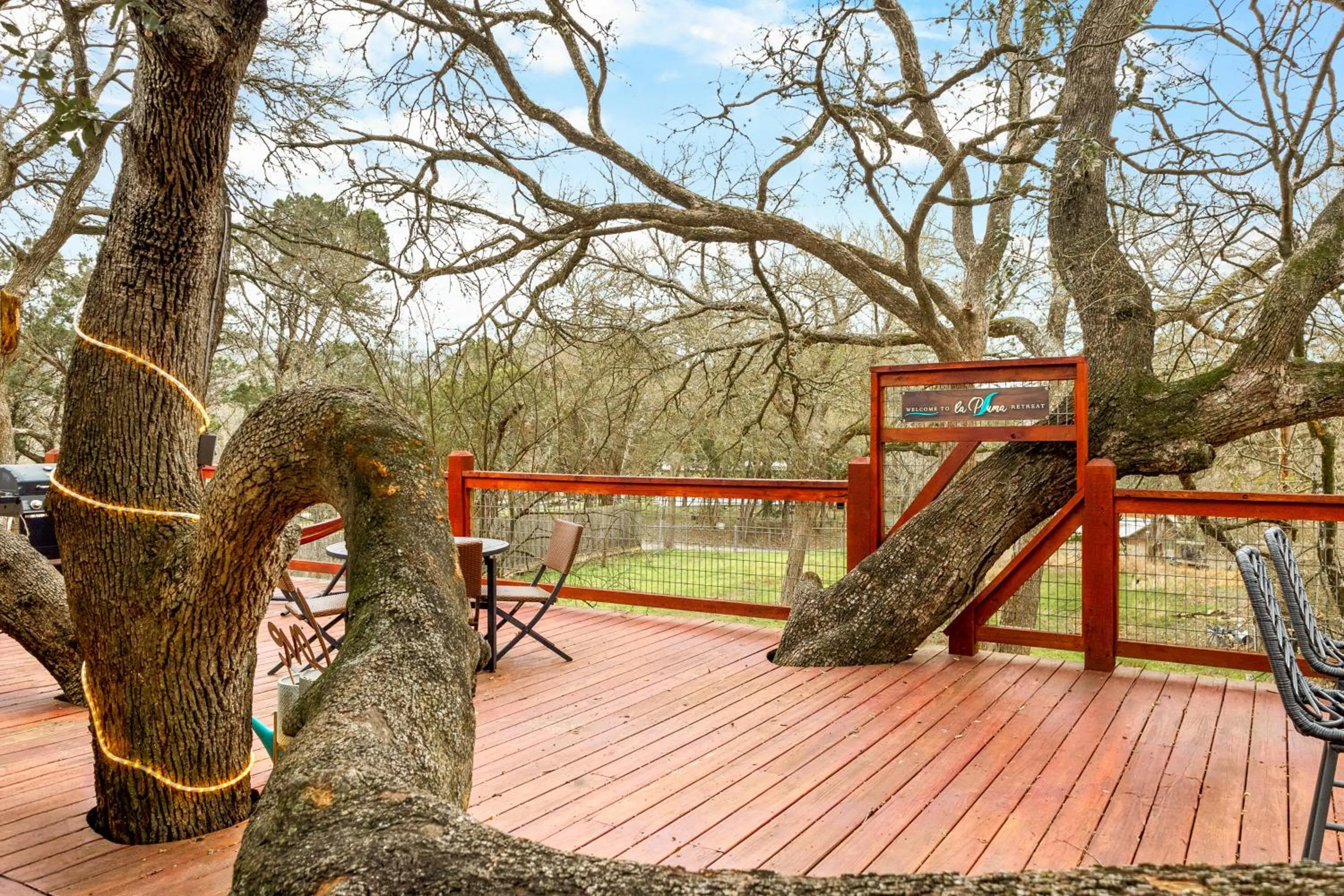 Patio in Tipis on the Guadalupe