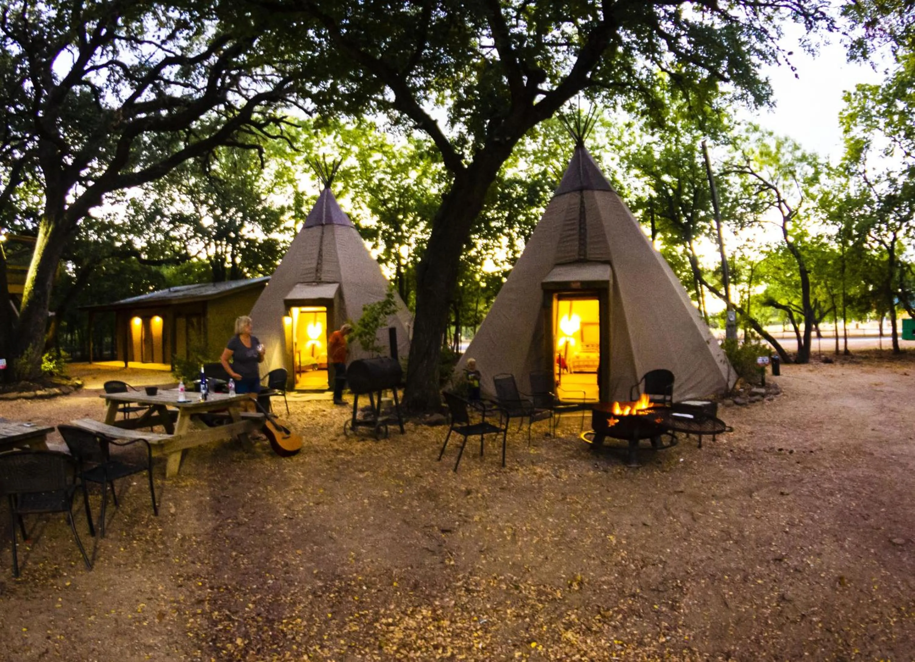 Night in Tipis on the Guadalupe