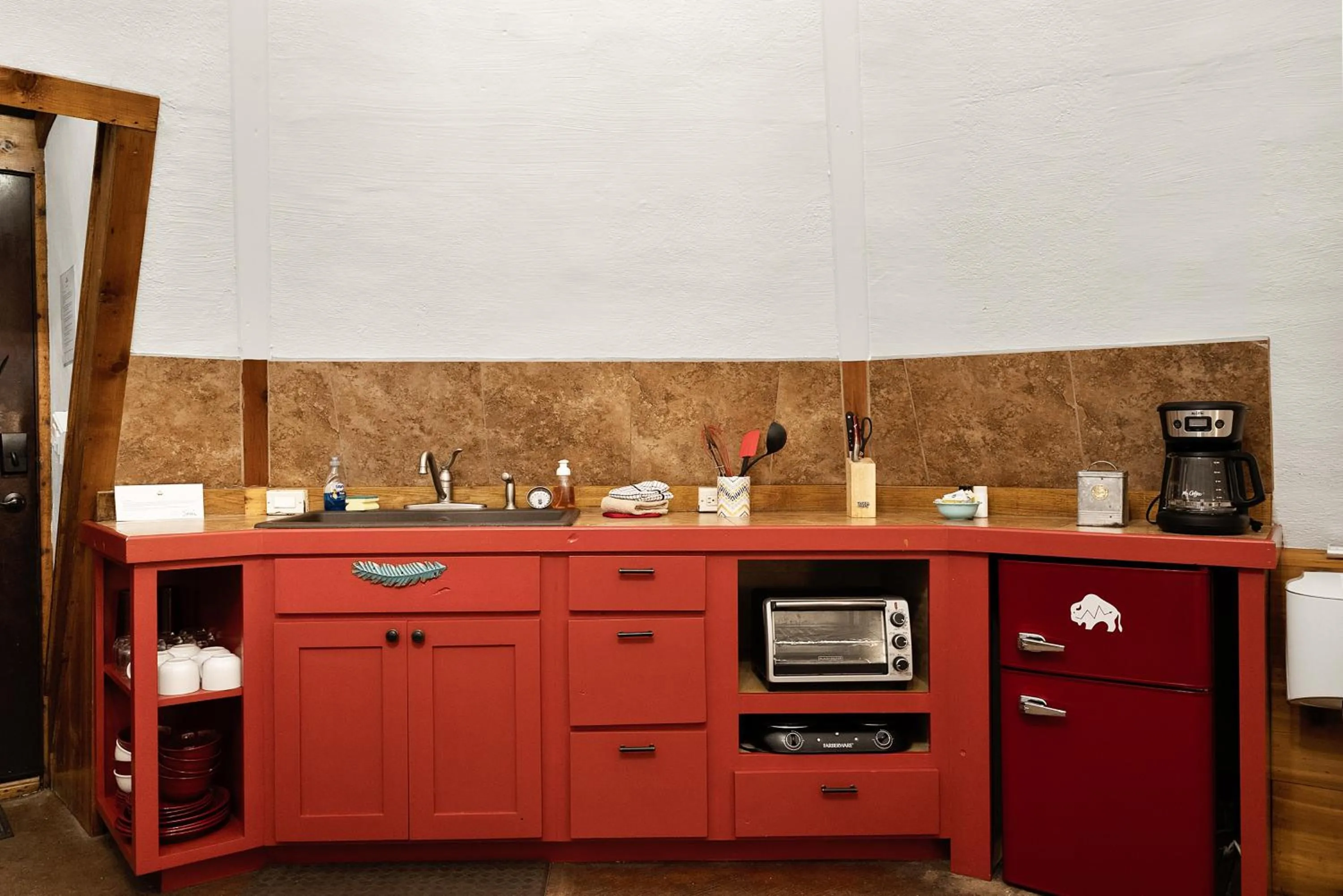 Kitchen or kitchenette in Tipis on the Guadalupe
