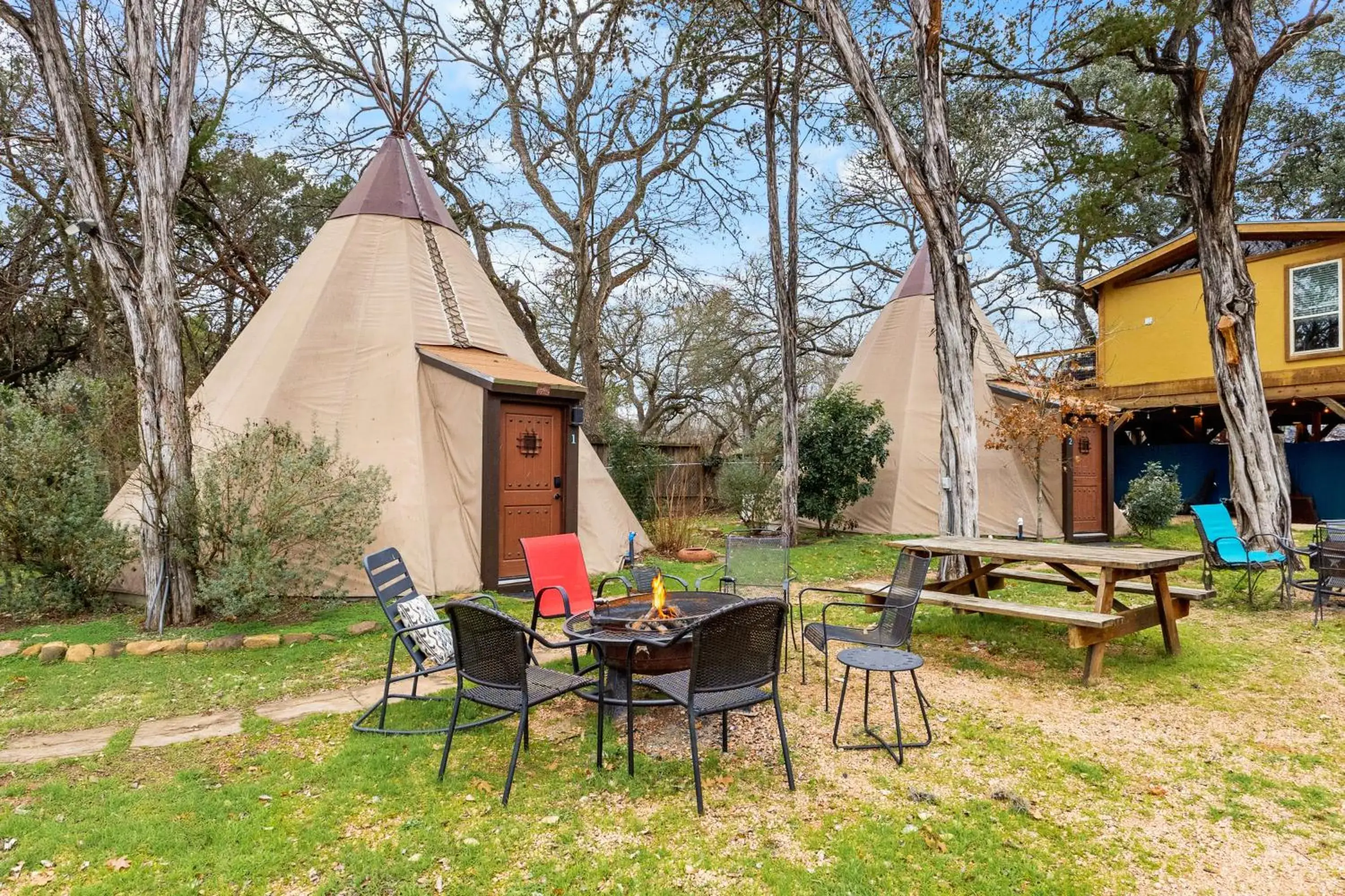Family Room with Private Bathroom in Tipis on the Guadalupe Family Room with Private Bathroom in Tipis on the Guadalupe