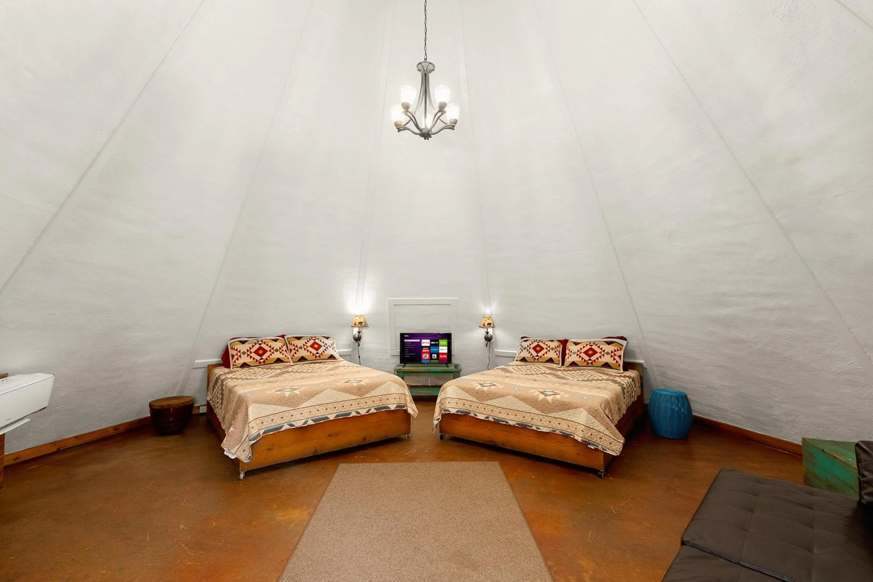 Bedroom, Bed in Tipis on the Guadalupe