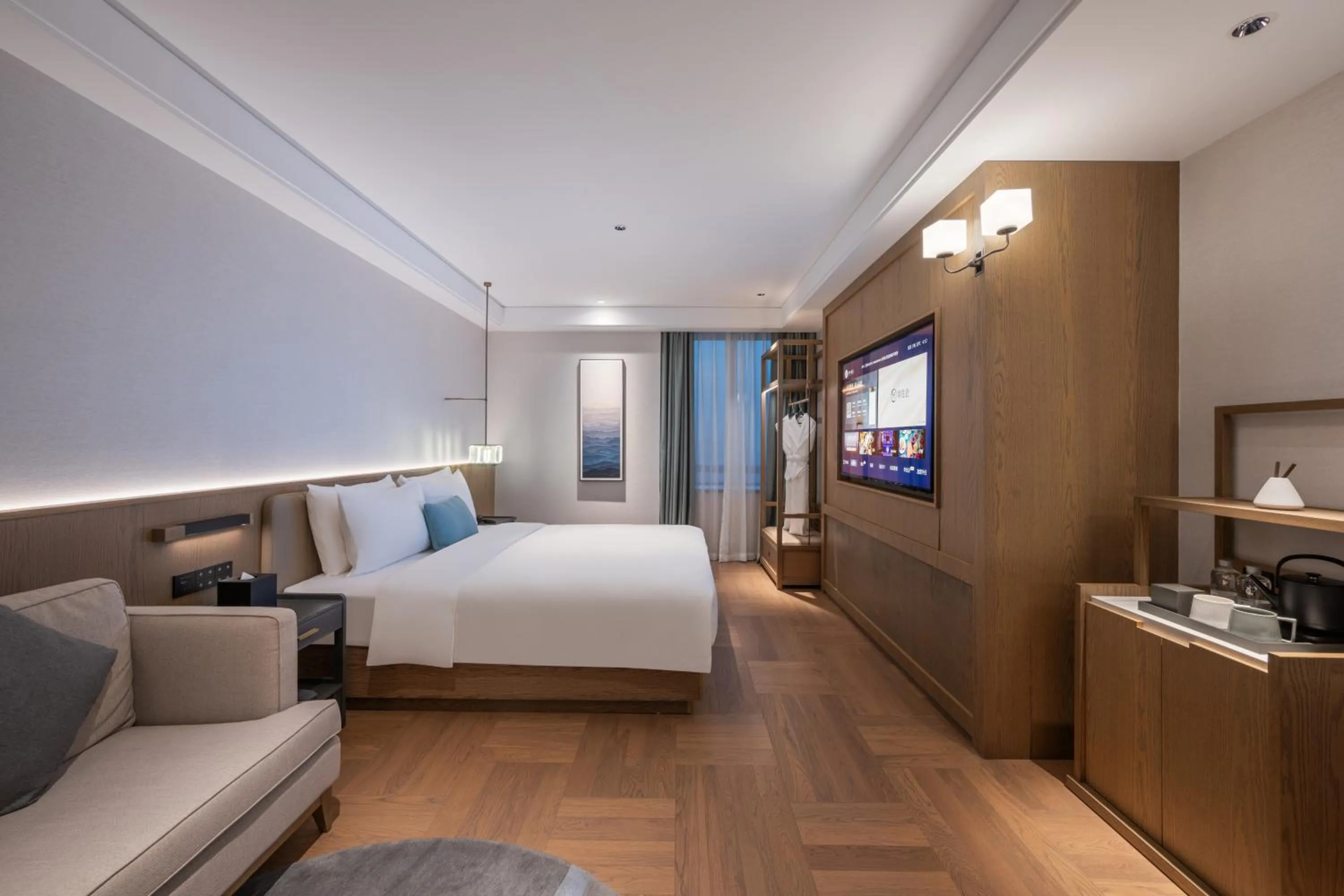 Bed in Manxin Hotel Wuhan Jianghan Road Pedestrian Street