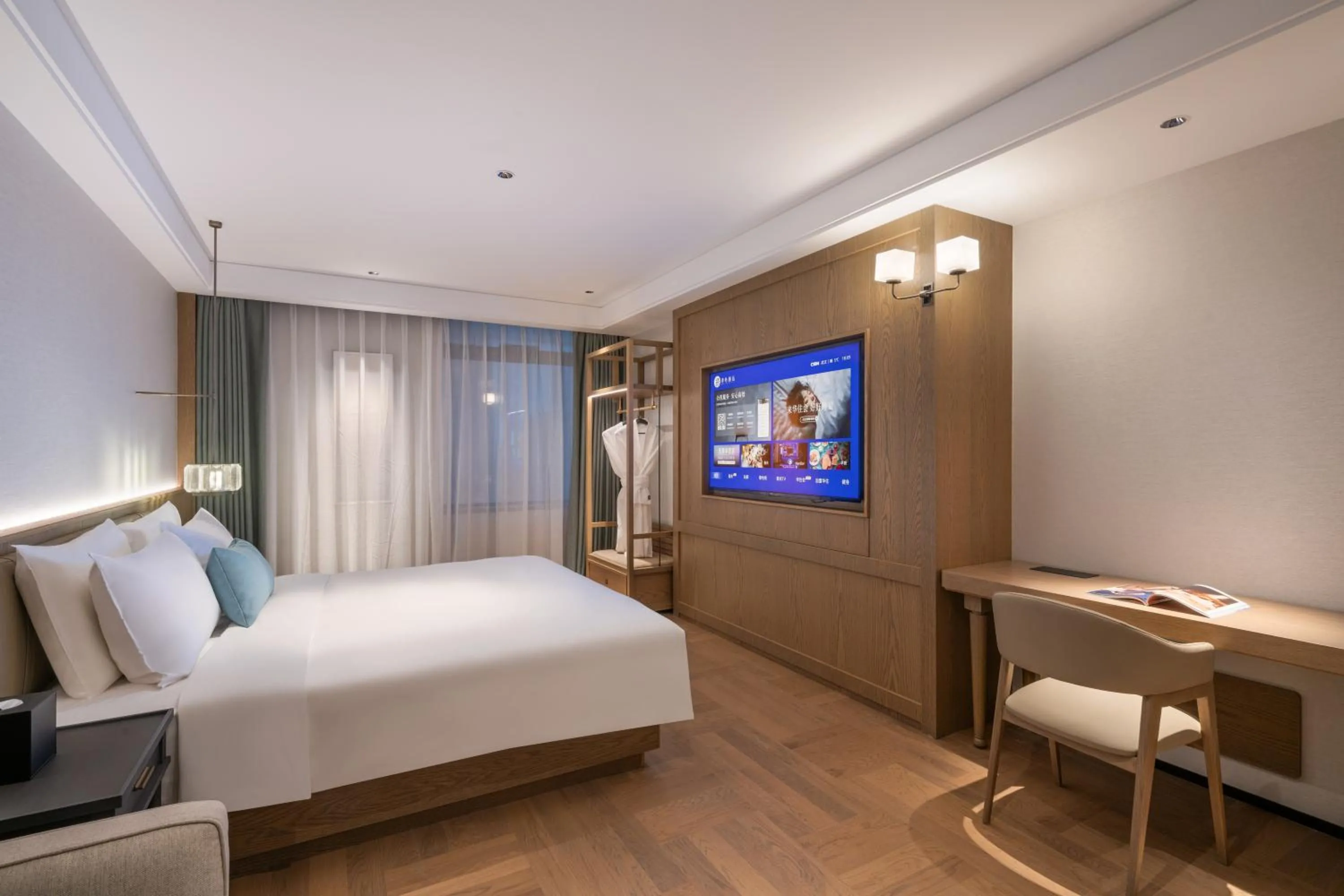 Bed in Manxin Hotel Wuhan Jianghan Road Pedestrian Street