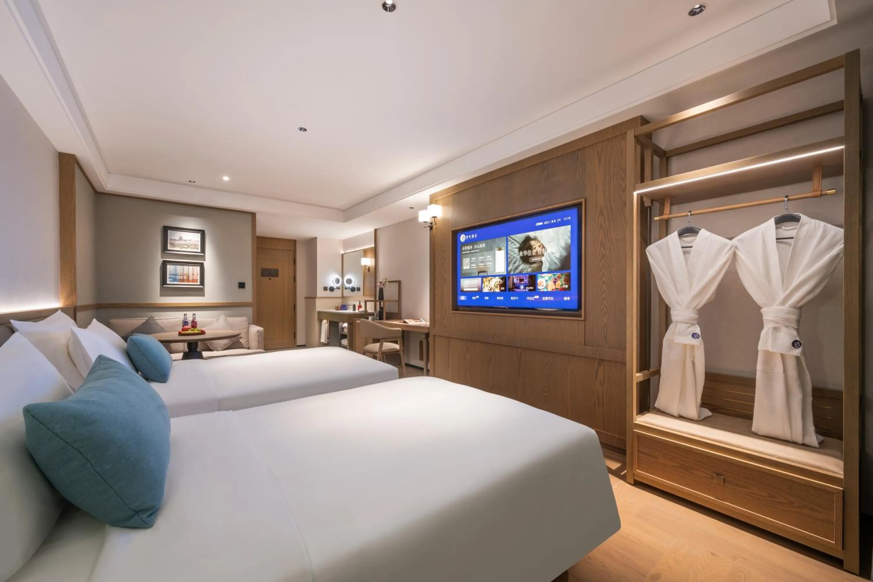 Bed in Manxin Hotel Wuhan Jianghan Road Pedestrian Street